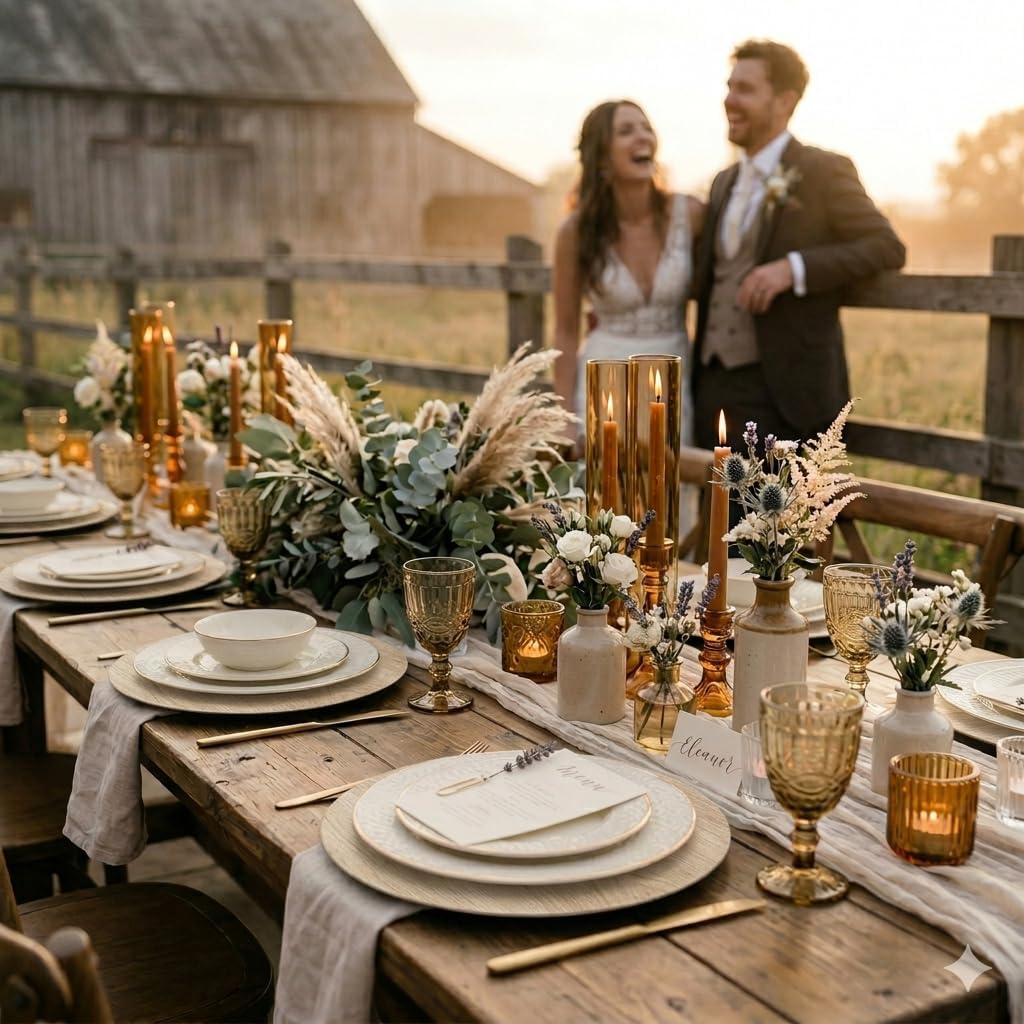 JEVERGN Faux Wood Charger Plates Set of 24, 13-Inch Rustic Farmhouse Plastic Round Decorative Service Plates for Dinner Plates, Table Decor for Wedding, Thanksgiving, Christmas & Fall Parties