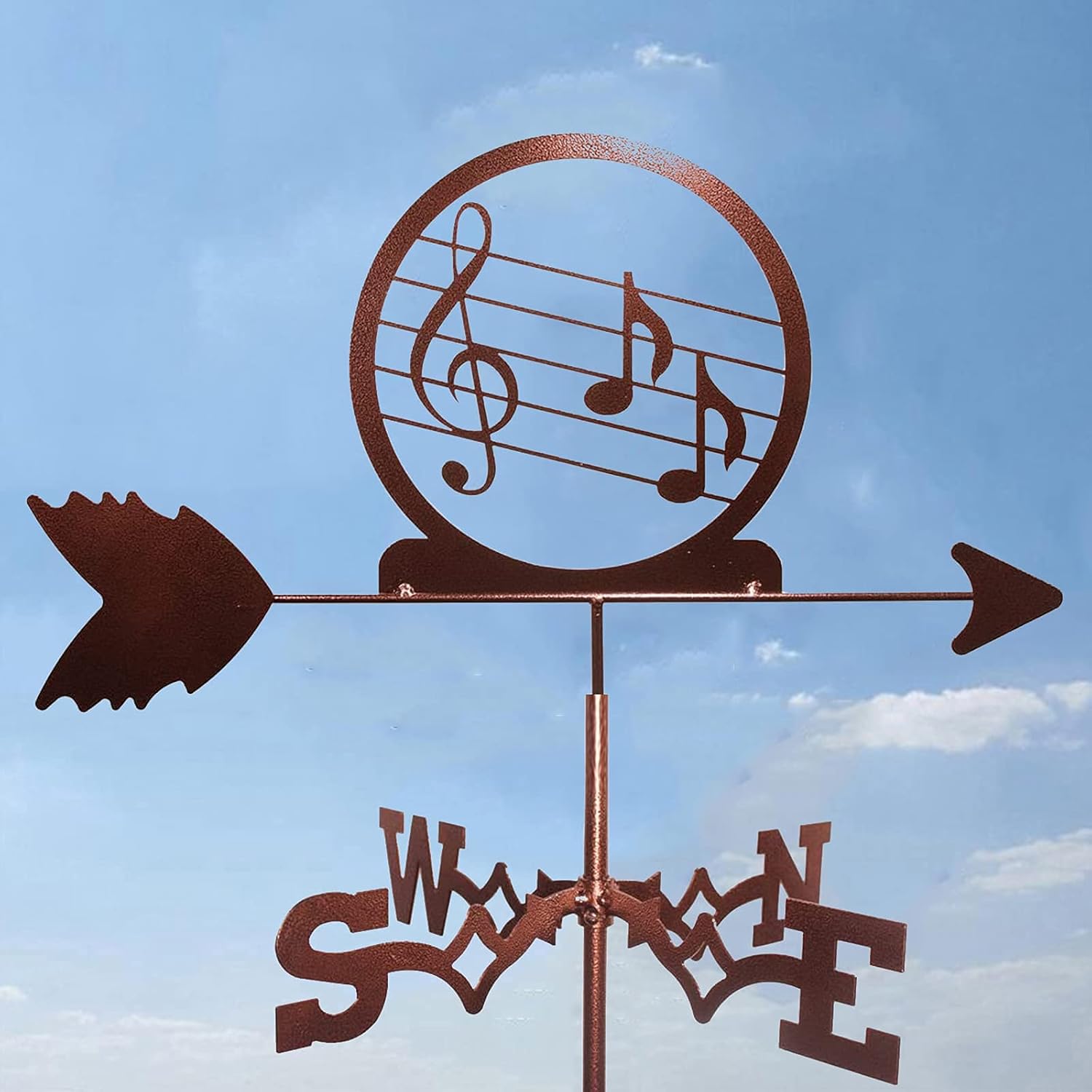 屋根マウント用金属製風見鶏、風見鶏クリエイティブ風向計風見鶏屋上ガーデン、屋外農場庭ガーデンへのギフト、使いやすく取り付け簡単 (色