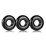 Oxballs - Ringer-3 Silicone Cock Ring, No-Roll Cock & Ball Ring, Couples Adult Toys, Jelly-Like Mens Pleasure Accessories, Black, 3-Pack