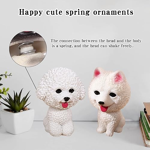 Miniatura 3 de Adorno de perro agitado para tablero de instrumentos de automóvil, 1 pieza de juguete Bobbleheads Shake Head, simulación de resina para el