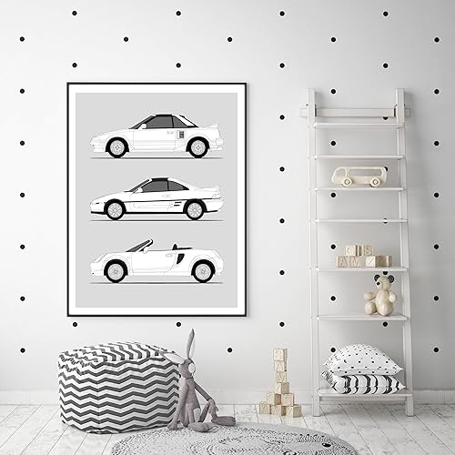 Vista 111 de Handmade Poster compatible with Toyota Supra Generations Print (Wall Art Handmade the Supra Mk I, Mk II, Mk III, Mk IV, Mk V)