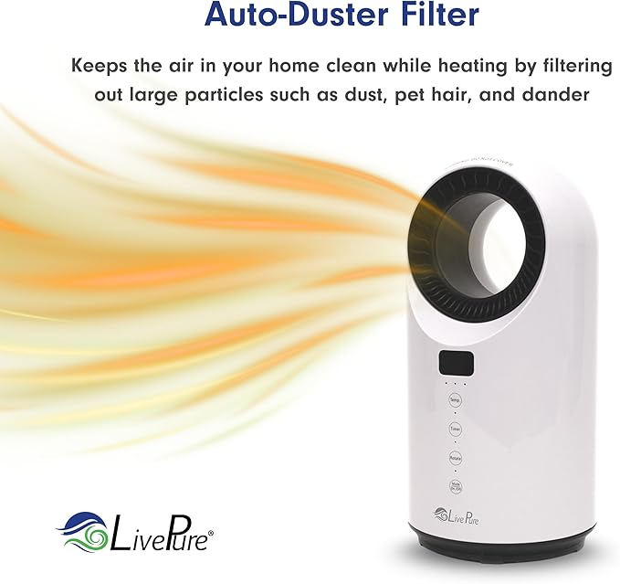 Calefactor Eléctrico Portátil Cerámico 1500W con Termostato y Control Remoto miniatura 4