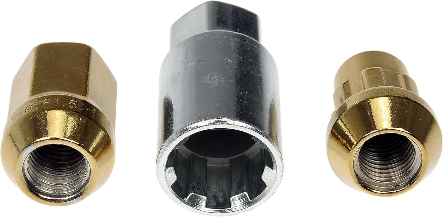 Dorman 713-375K Gold Acorn Wheel Nut Lock Set Compatible with Select Models, 20 Pack