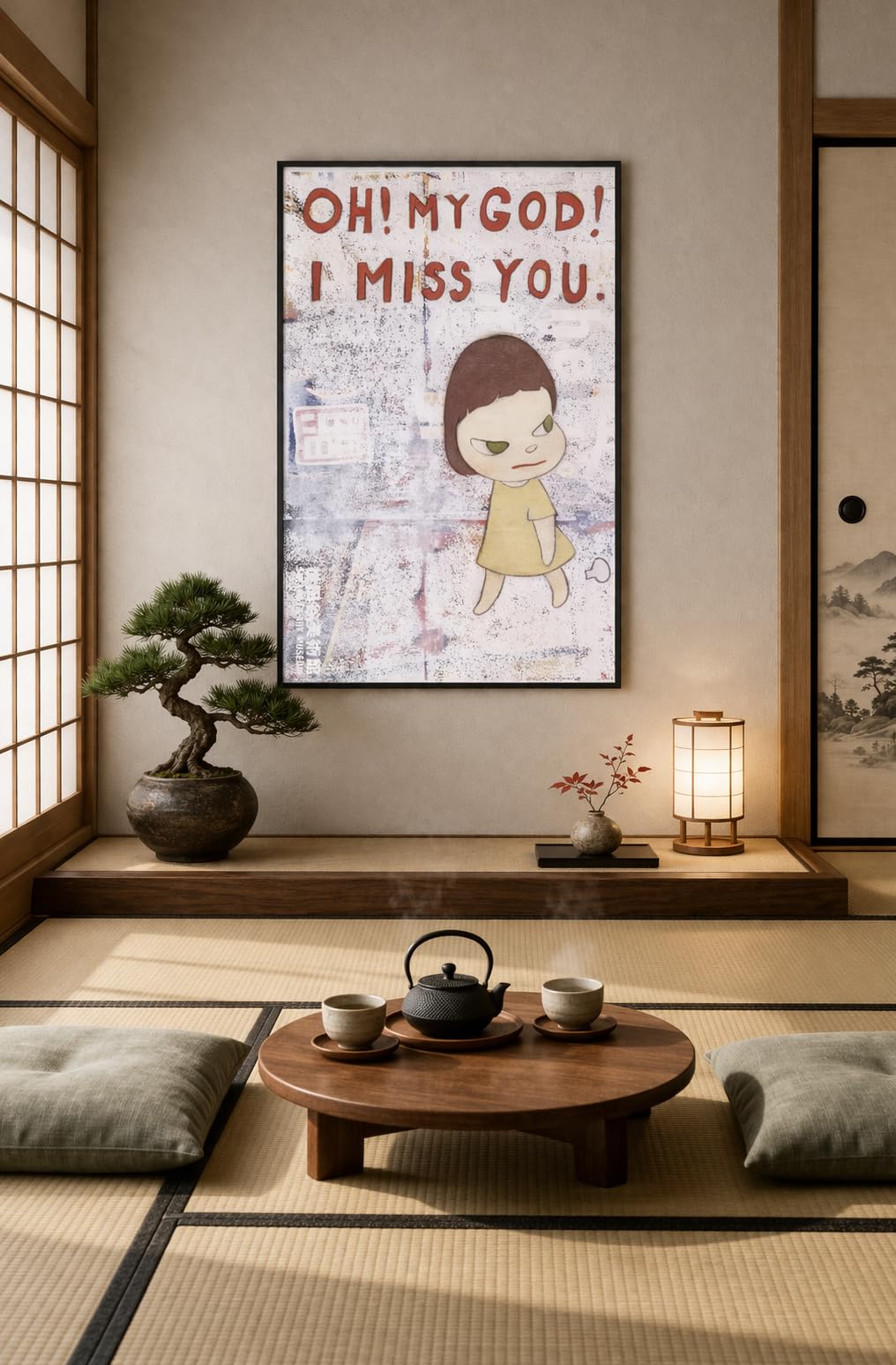 Amazon.com: Yoshitomo Nara OH! MY GOD! I MISS YOU Canvas Wall Art