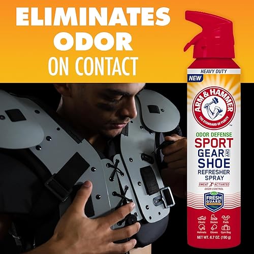 Miniatura 6 de Arm & Hammer Sport Gear & Spray refrescante para zapatos, defensa de olores de alta resistencia para equipo y calzado deportivo, desodorante para