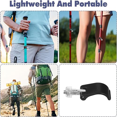 Miniatura 6 de Paquete de 6 bastones de trekking con tornillos de tuerca, 3 tamaños para bastones de trekking, clips de bloqueo de repuesto, barra de escalada,