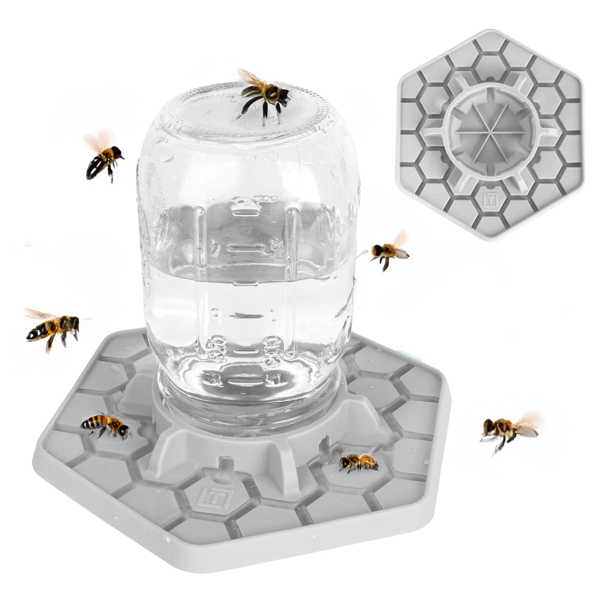 Tributary Brands Bee Waterer for Mason Jar (Grey)