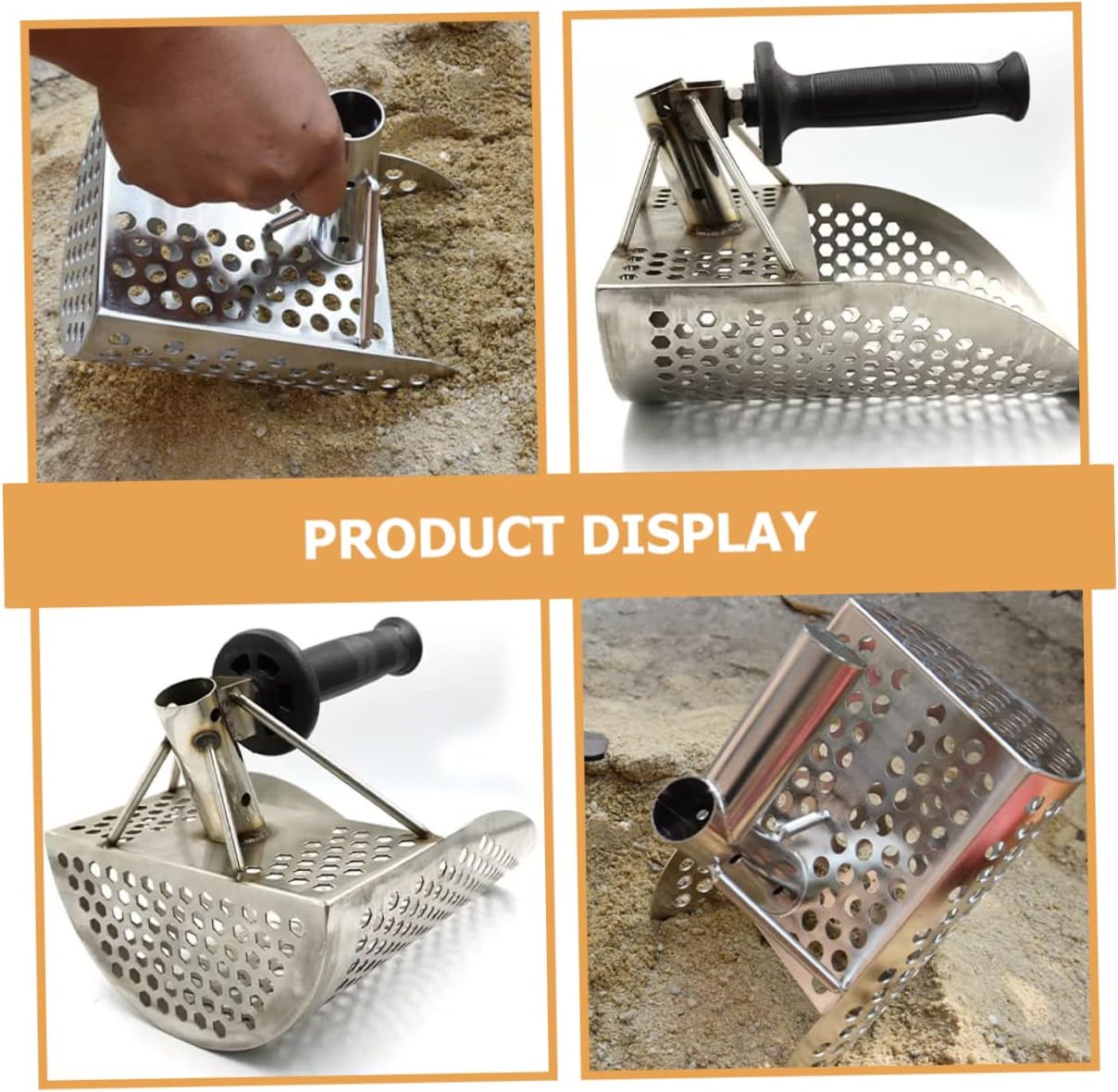 Stainless Steel Metal Detecting Scoop Shovel Sand Sifter for Efficient Treasure Hunting Beaches Soil