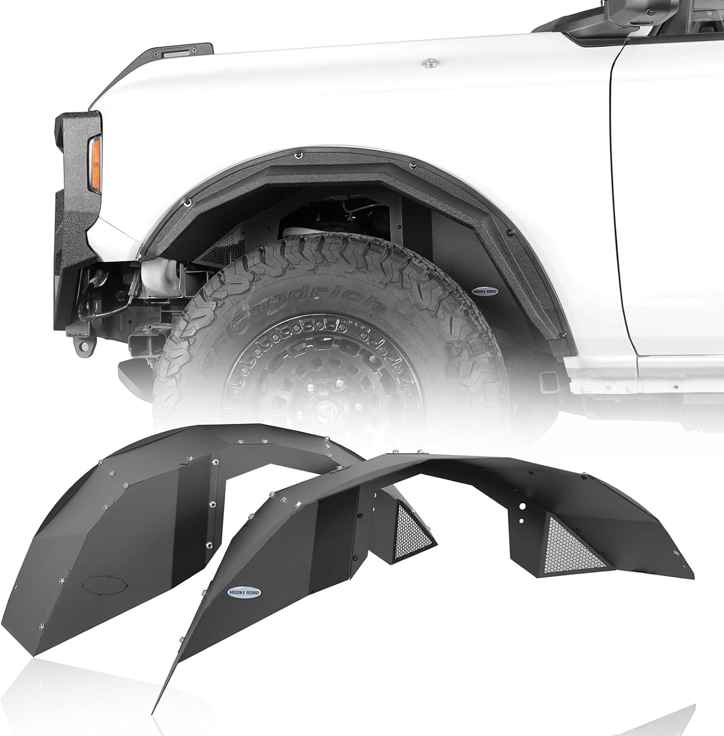 u-Box Bronco Fender Liner Front Wheel Well Inner Fenders for Ford Bronco 2021 2022 2023 2024 2025 (Excluding Raptor)