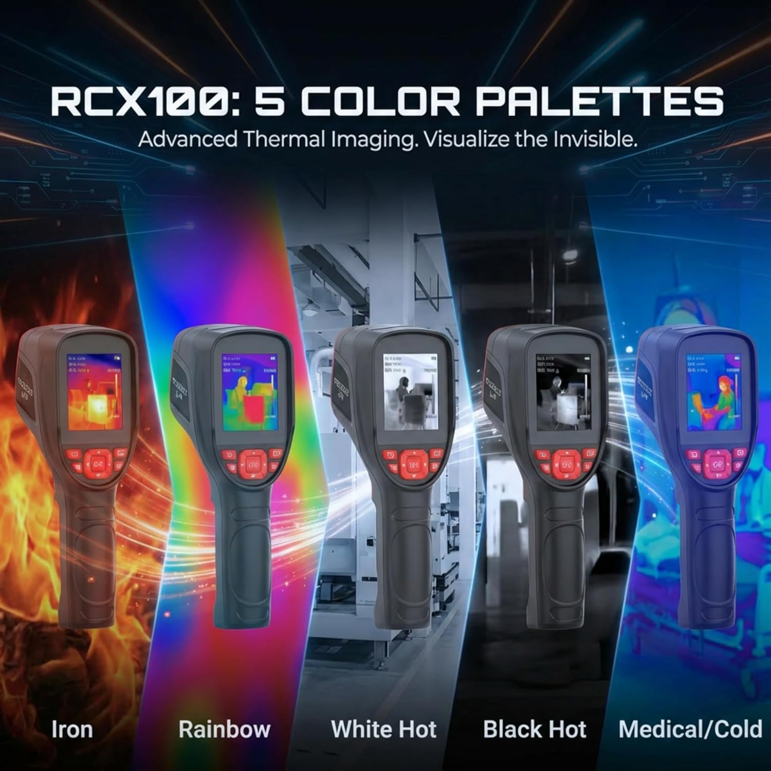 phonebus Link RCX100 Handheld Thermal Imaging Camera, 320x240 TISR Enhanced (160x120 IR), 2.8" 500-Nit Screen Infrared Imager, -4°F to 1022°F, 25Hz, Pro Tool for Home Inspection, HVAC, Electrical