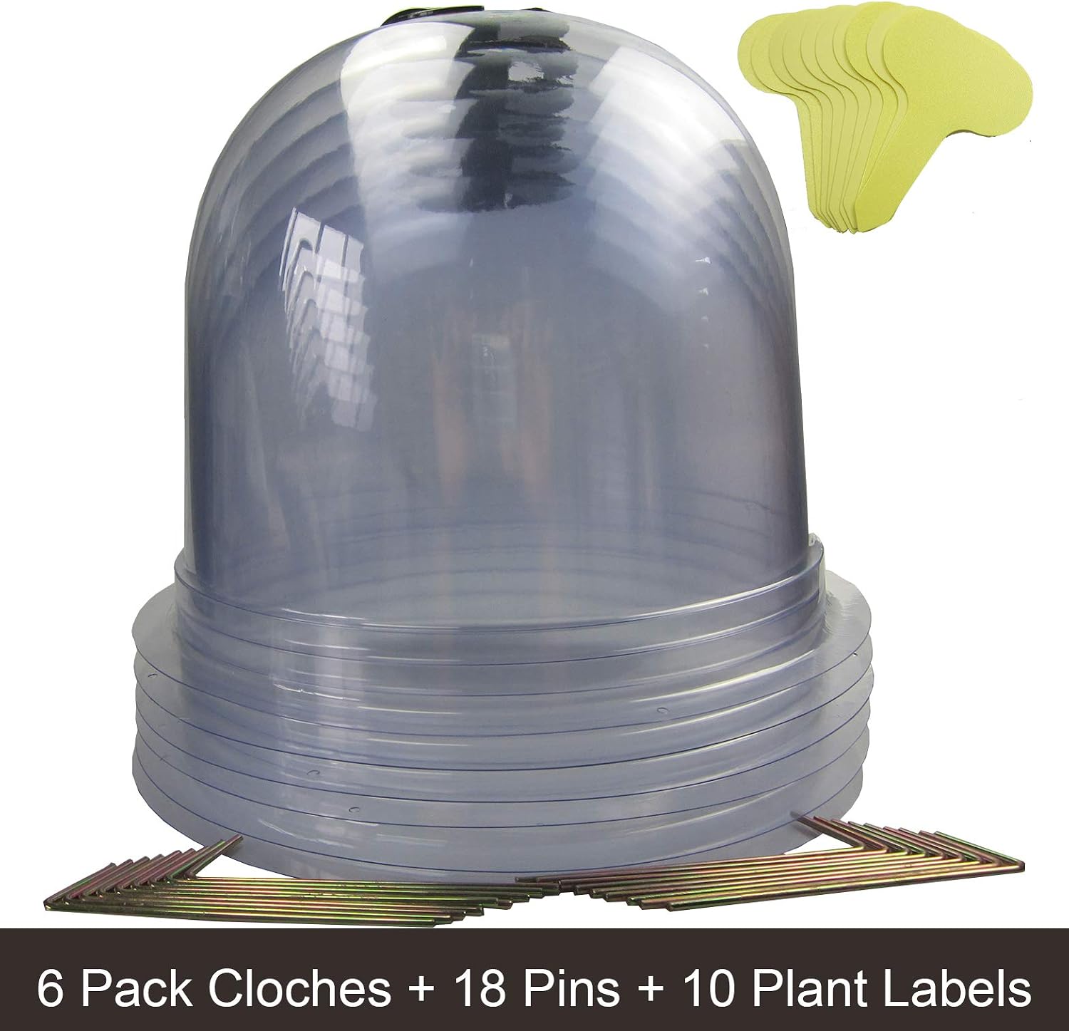 SYITCUN Plant Covers Winter 6 Pack Dome Plant Cloth Covers Freeze Protection Reusable Greenhouse Plastic for Outdoor Plants from Animals(8" Diam. X 7" Height)