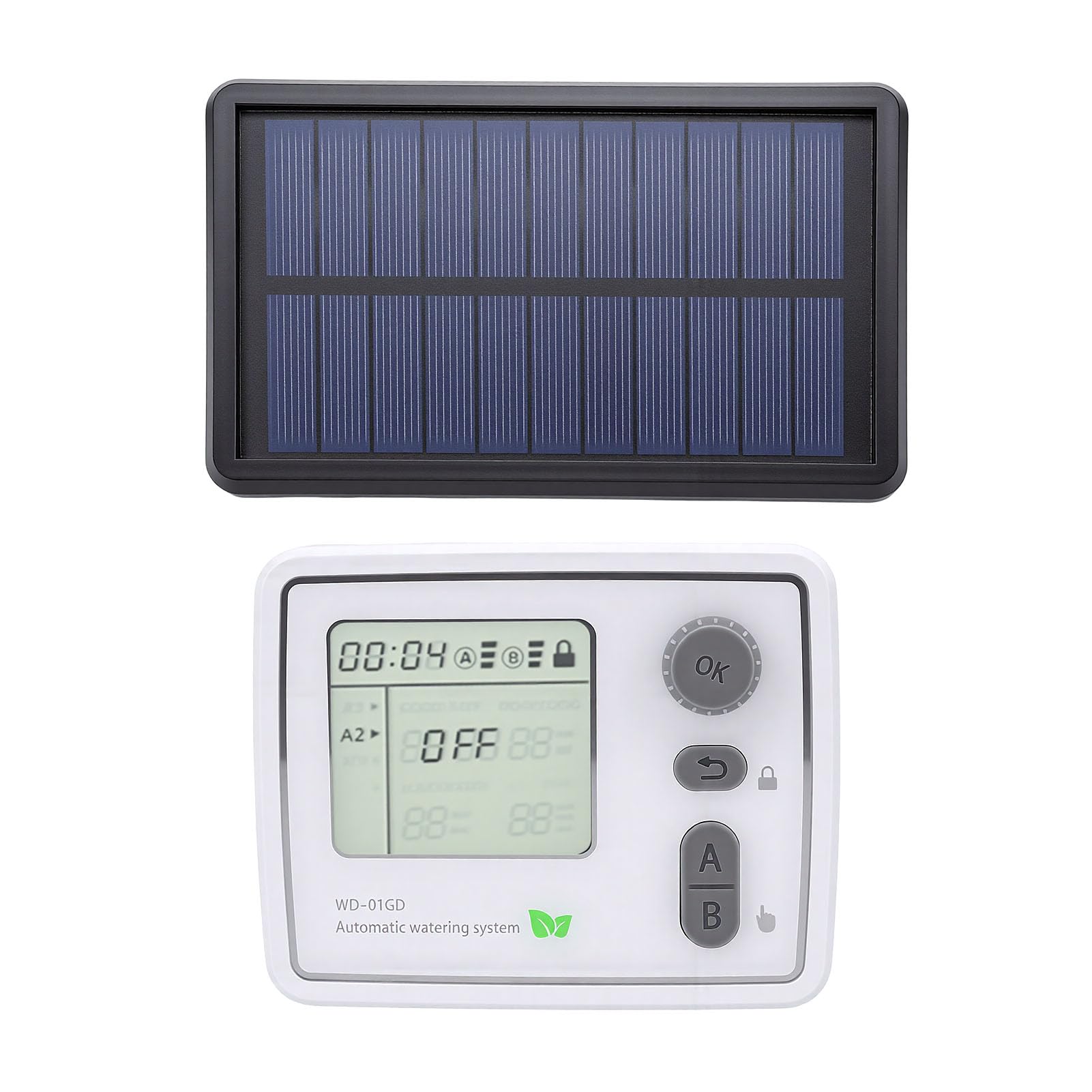 di Irrigazione a Goccia Automatico, Kit di Irrigazione Solare a Goccia in ABS con 2 Pompe 20 Vasi Batteria da 3600 MAh per di Piante da Giardino Patio Balcone