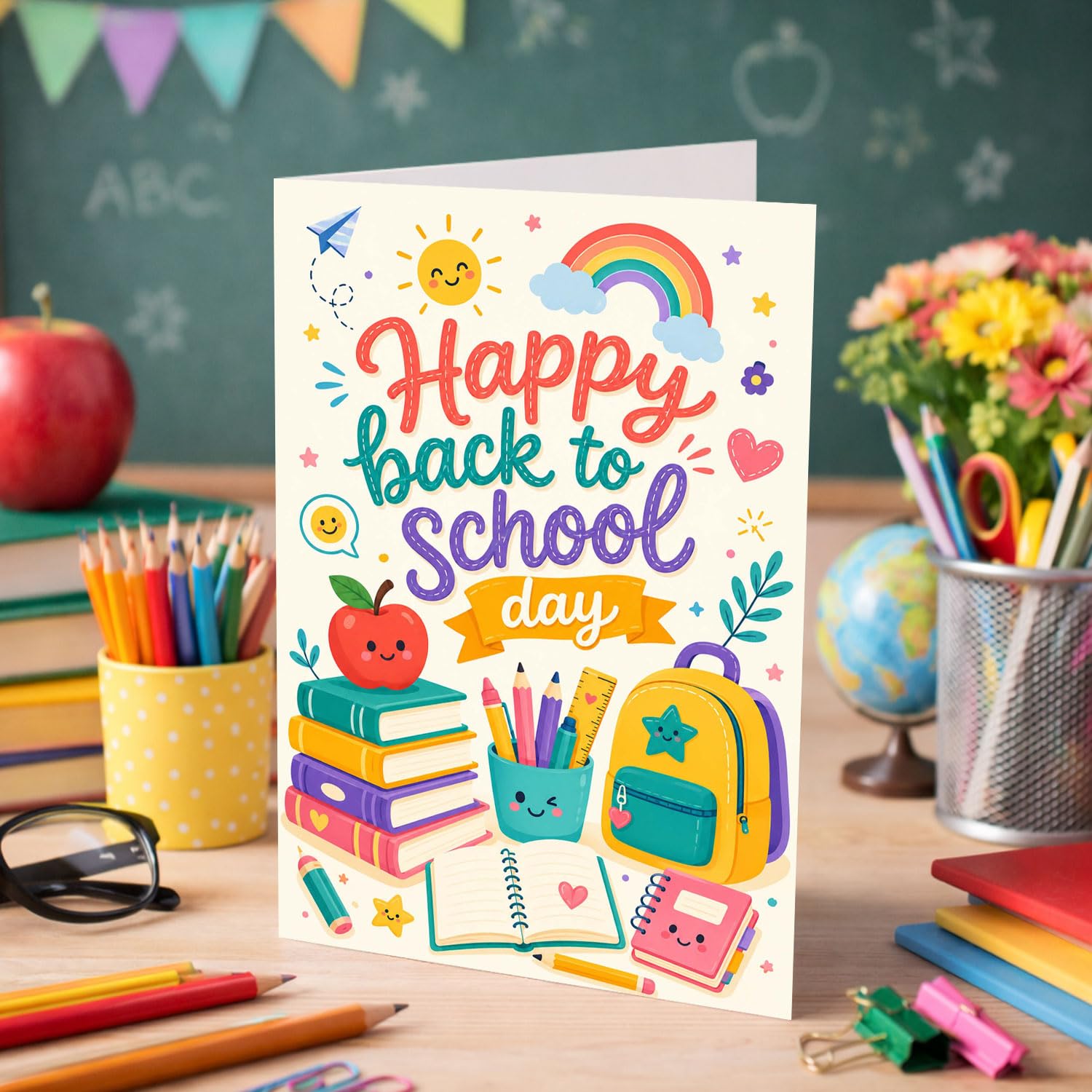 Happy Back to School Day Card First Day of School Card for Kids