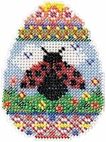 Vista 1 de Kit de adorno de punto de cruz con cuentas de huevo de mariquita Mill Hill 2016 Spring Bouquet MH181615