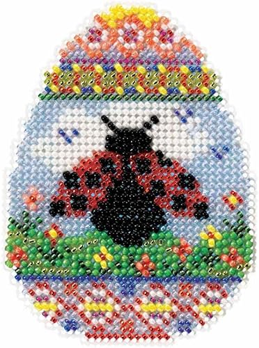 Kit de adorno de punto de cruz con cuentas de huevo de mariquita Mill Hill 2016 Spring Bouquet MH181615