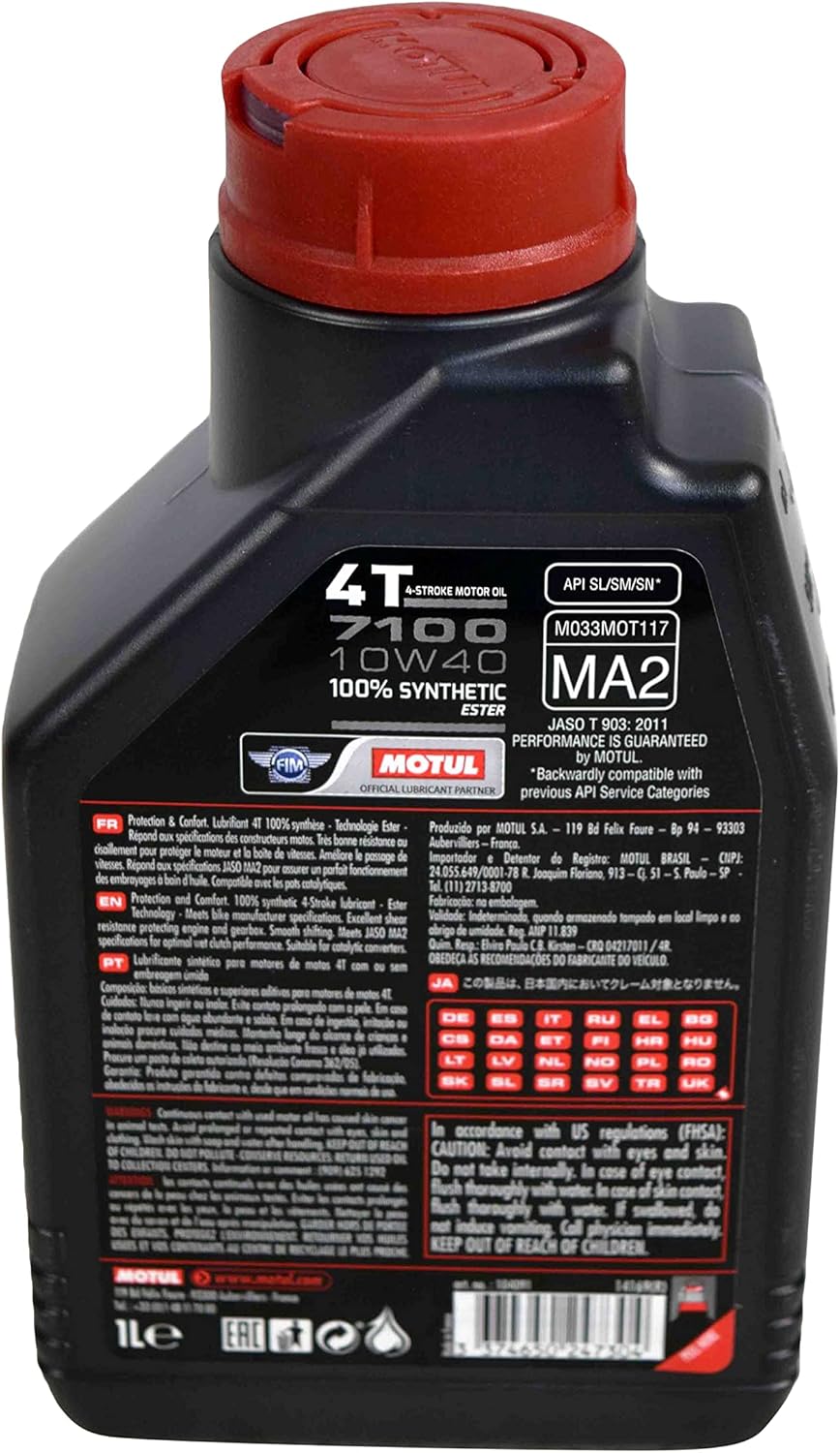 Motul 101369/104091 7100 Synthetic Oil 10W-40 Liter (101369/104091)