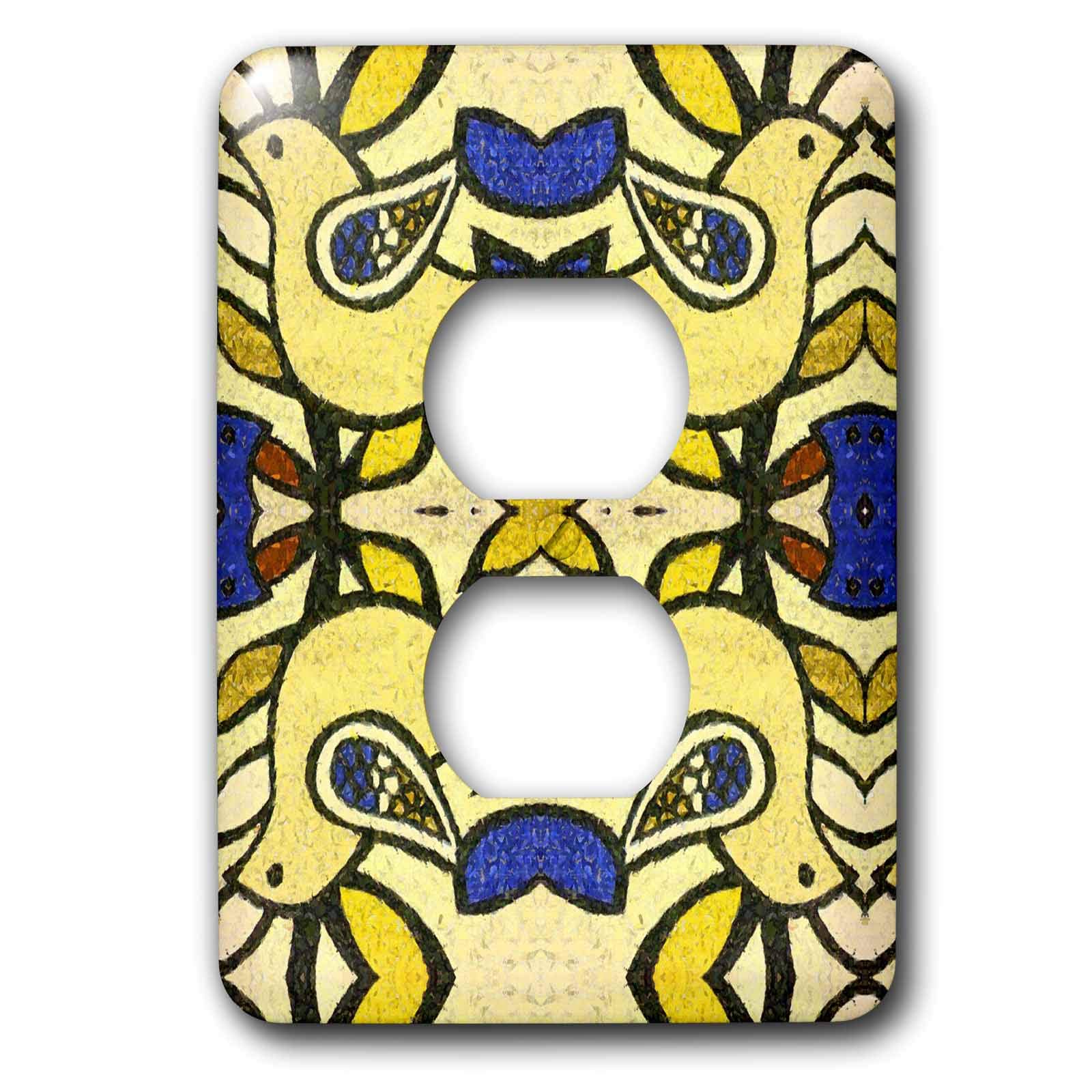 Love Birds motif oiseaux plaque double prise 3dRose lsp_22189_6 esthétique