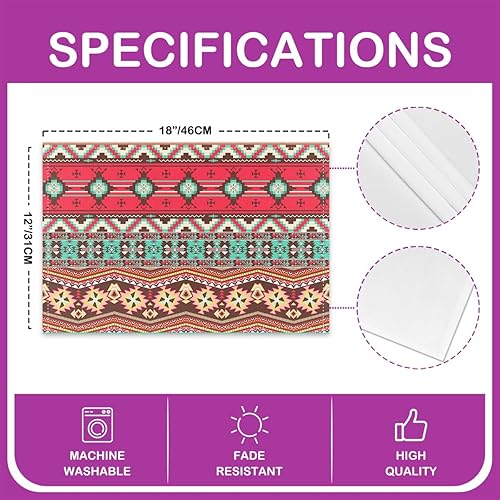 Miniatura 8 de Juego de 4 manteles individuales con bandera estadounidense, manteles individuales de camuflaje militar de 12 x 18 pulgadas, diseño retro de