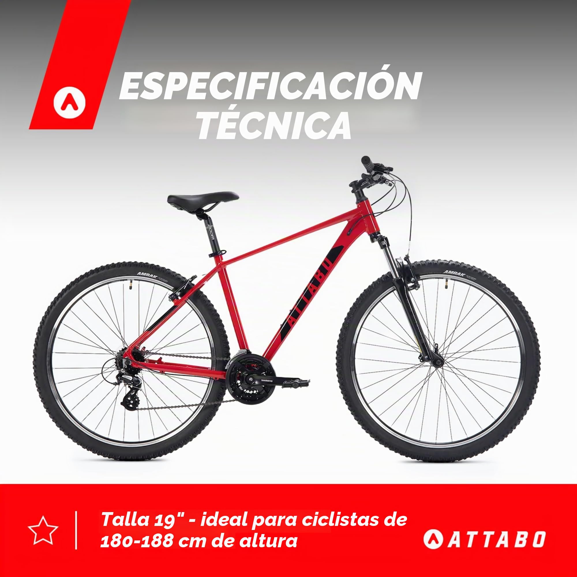ATTABO Bicicleta para Hombre Alpe 1.0 con Marco de Aluminio de 17 – 21 Pulgadas, Manillar ergonómico, Freno en V, Azul, Bicicleta de montaña con Ruedas de 29 Pulgadas con Accesorios, sillín Ajustable