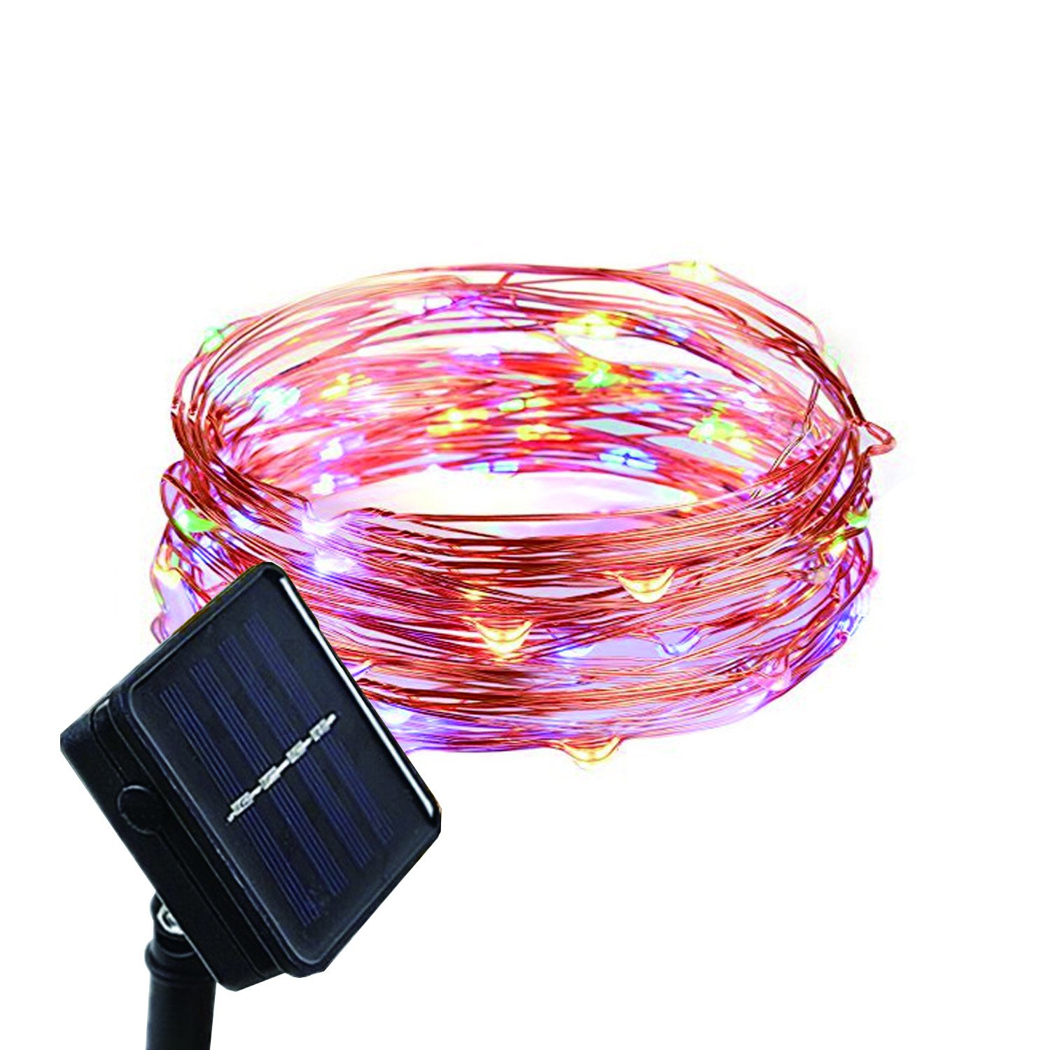Waterproof Outdoor Solar Powered Copper Wire String Lights Starry Fairy Decorative Rope Lighting for Home Patio Lawn Yard Garden Gate Wedding Party