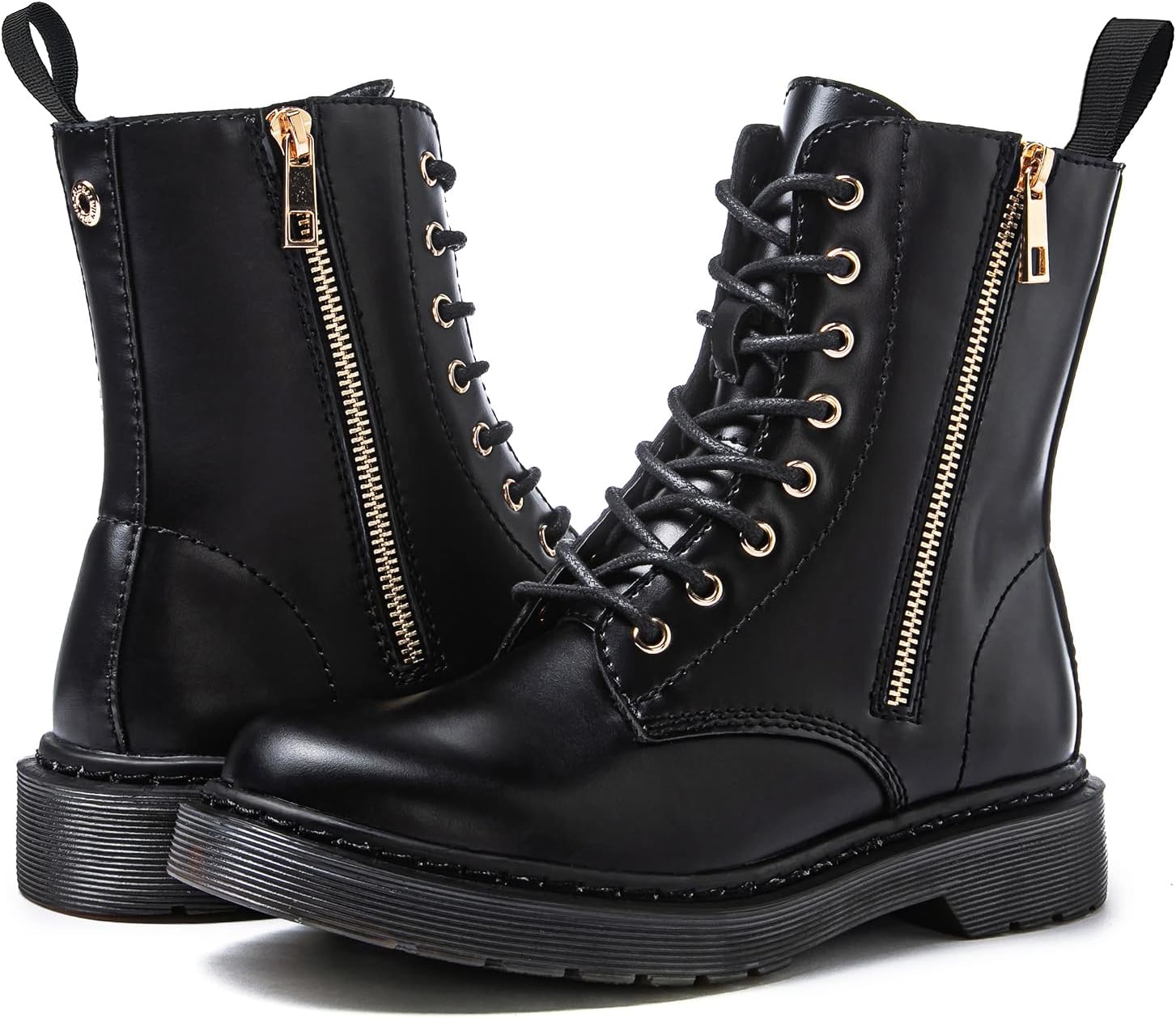 GLOBALWIN Women's Combat Boots Lace Up Boots For Women Ankle Booties For Women Low Heel - Image 2