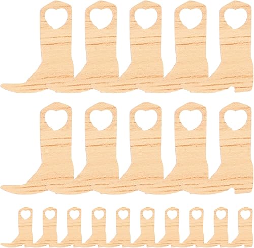 50 mini botas de vaquero de madera sin terminar, manualidades, recortes de bricolaje, botas de vaquero de madera, adornos para boda, fiesta, adorno