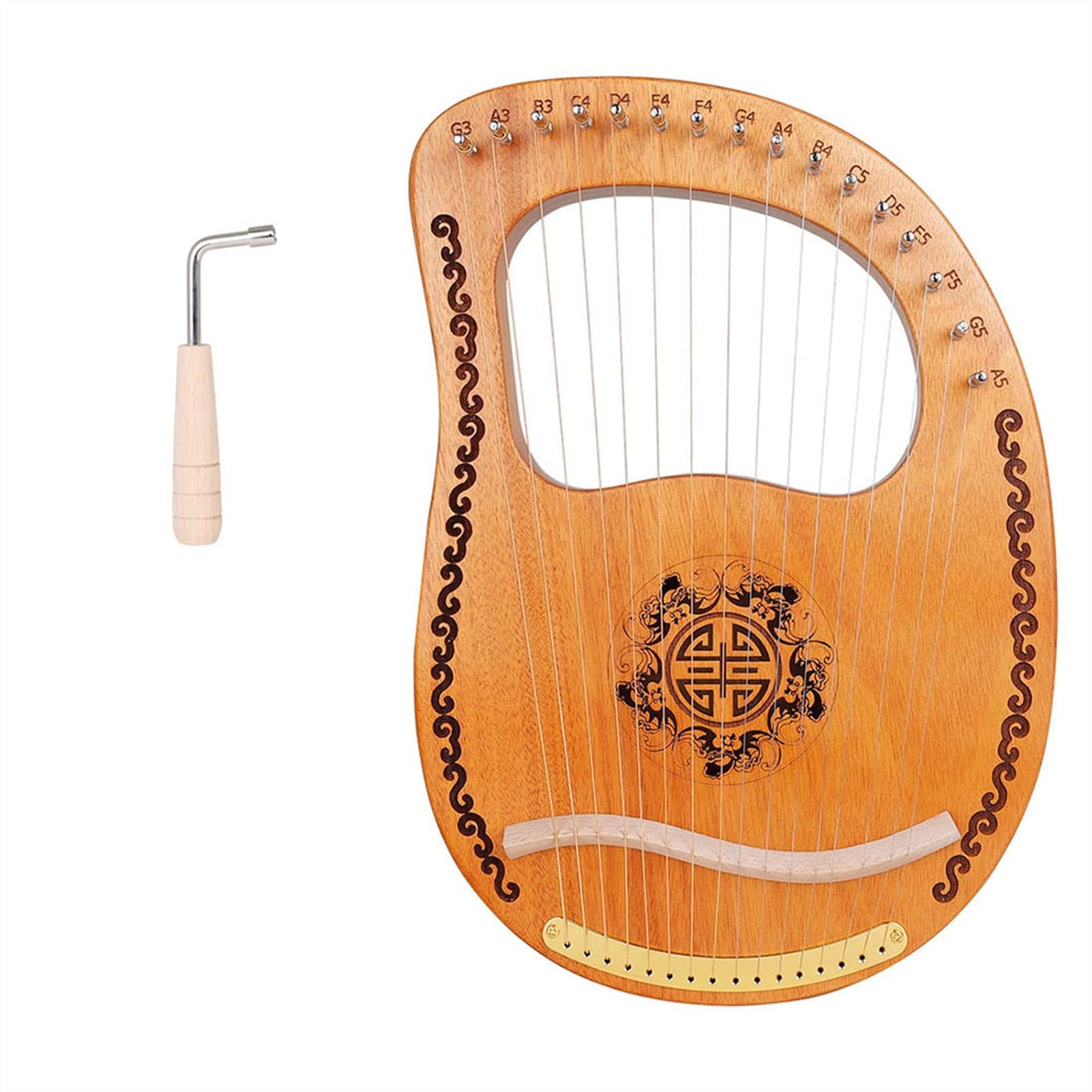 Harfa， 16 Strun Lira Harfa Drewniany Mahoń Instrument Muzyczny Instrumenty Harfowe