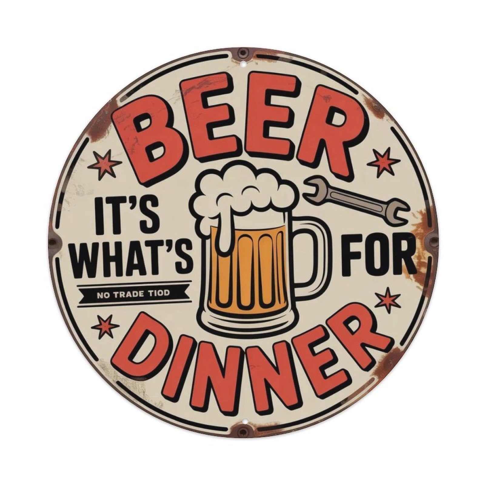 Beer Dinner Industrial Metal Tin Sign Plaque