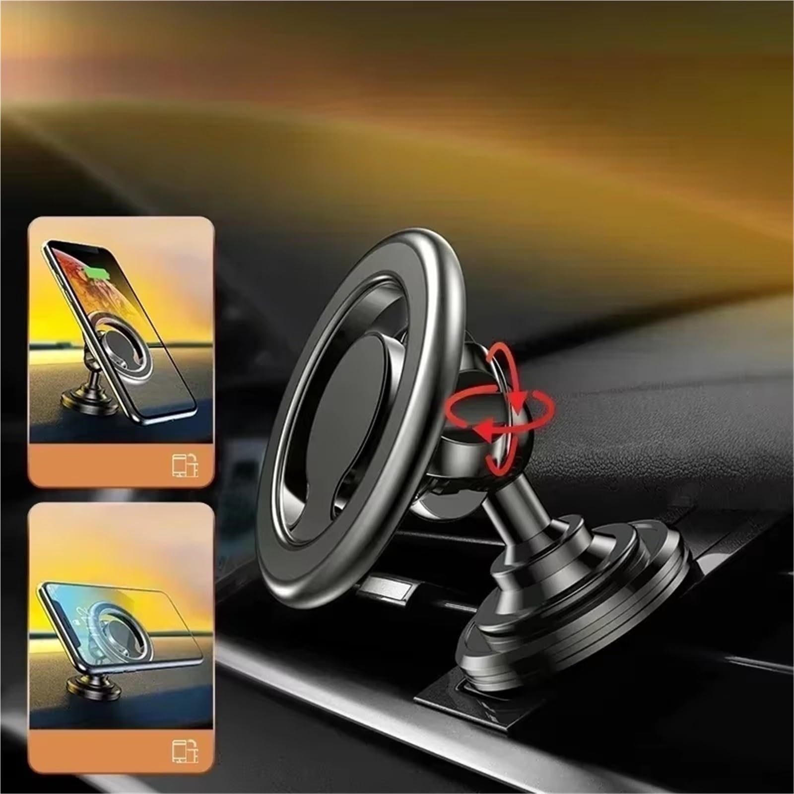Per Xiaomi 15 Supporto Universale Magnetico Telefono Auto Girevole A 360° Pannello Strumenti Bocchetta Dell'aria GPS Porta Cellulare Auto(Air Vent Black)