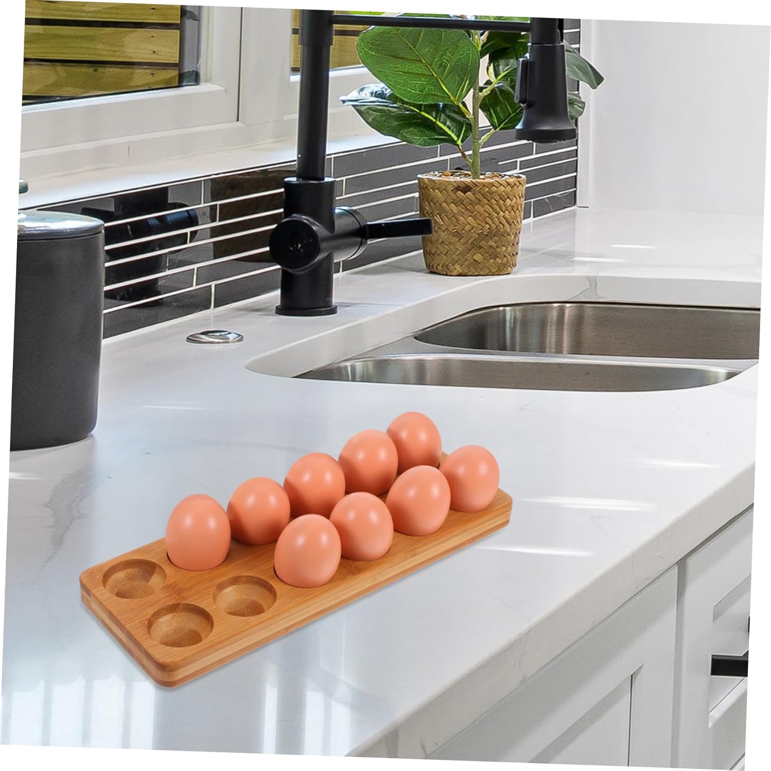 12holes Wooden Holder and Functional Storage for Chicken Eggs for Kitchen Countertops and Refrigerators Organized Display and Efficient Space Utilization