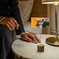 Vista 3 de 20 soportes de madera para tarjetas de lugar, soportes de madera rústica para números de mesa y 30 tarjetas de lugar de papel Kraft, tarjetas