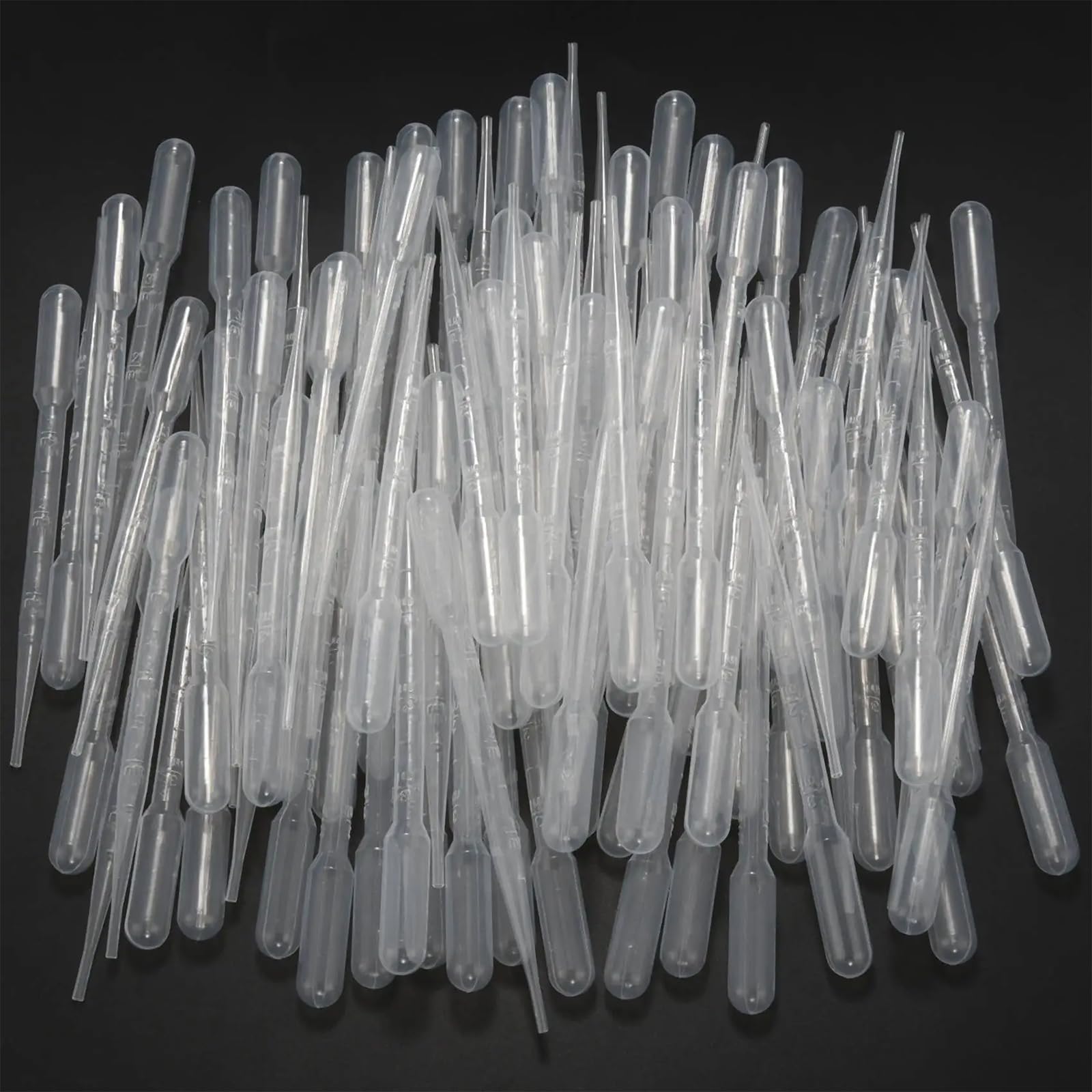 Produktbild von 200 Stück 3 Ml Kunststoff-Pipetten – Wiederverwendbar, Mit Skala, Transparent – Ideal Für Labor, Parfüm, ätherische Öle & Experimente