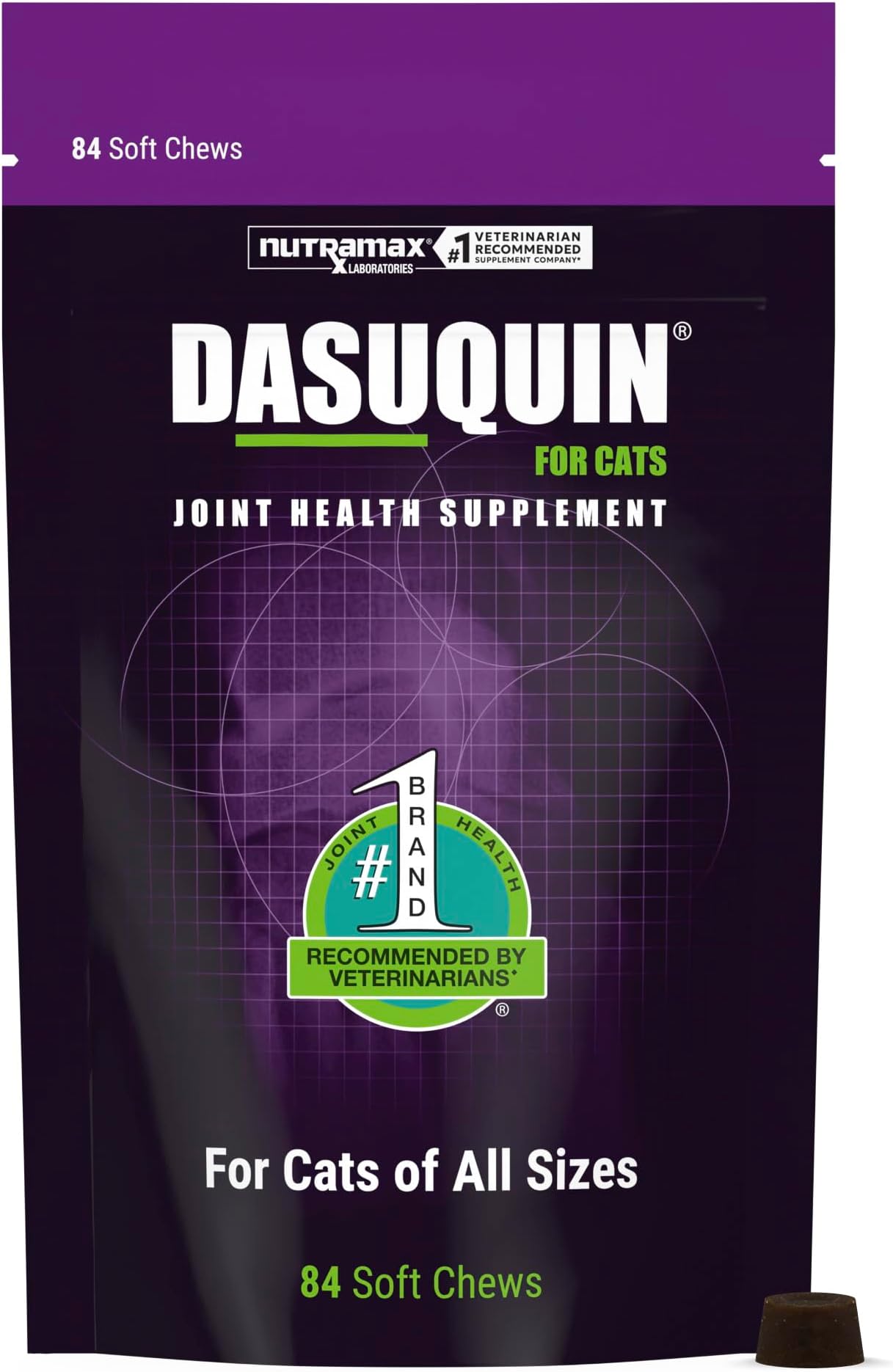 Dasuquin Joint Health Supplement for Cats - With Glucosamine, Chondroitin, ASU, Boswellia Serrata Extract, Green Tea Extract, and Omega-3, 84 Soft Chews