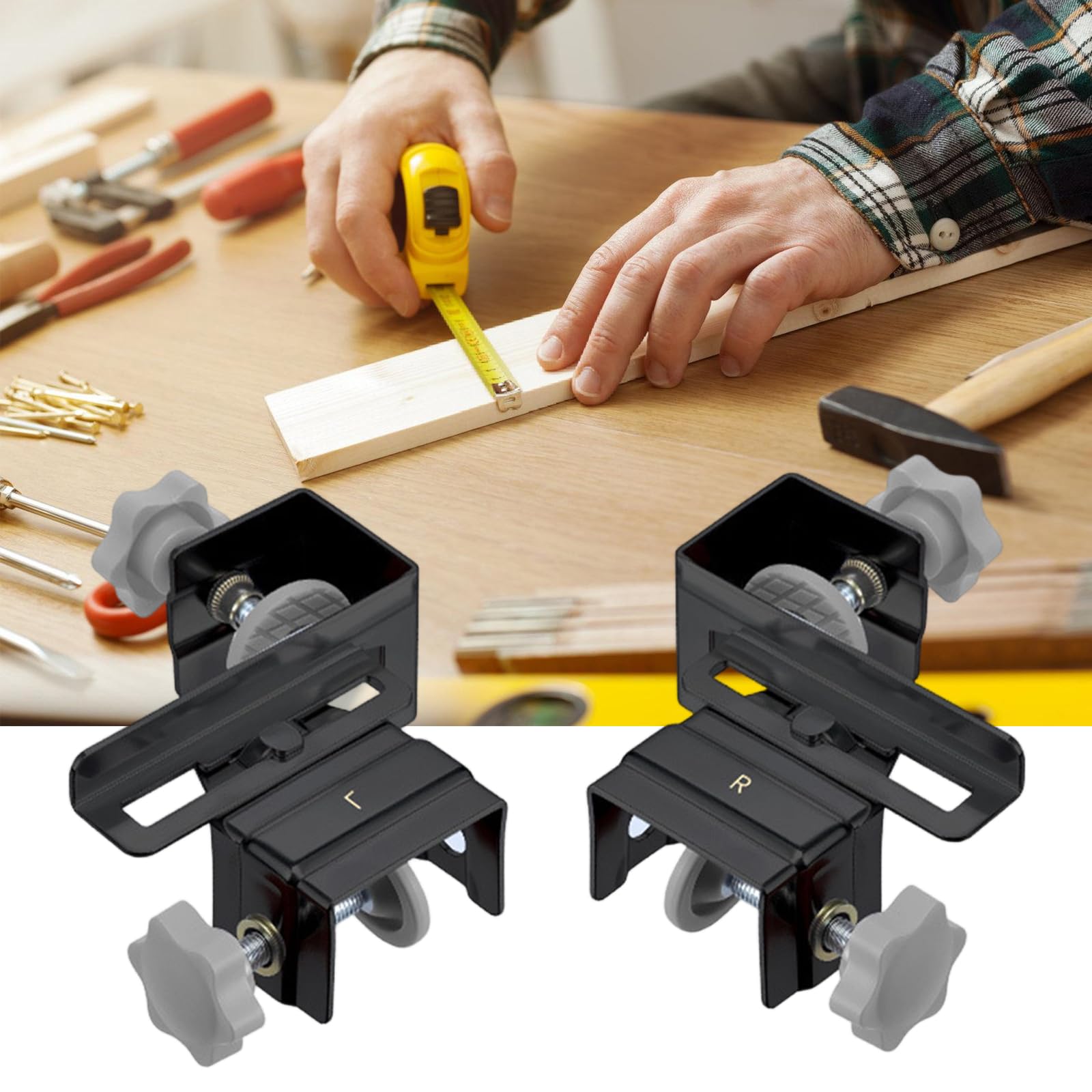 Abrazaderas ajustables de acero inoxidable para guías de cajón