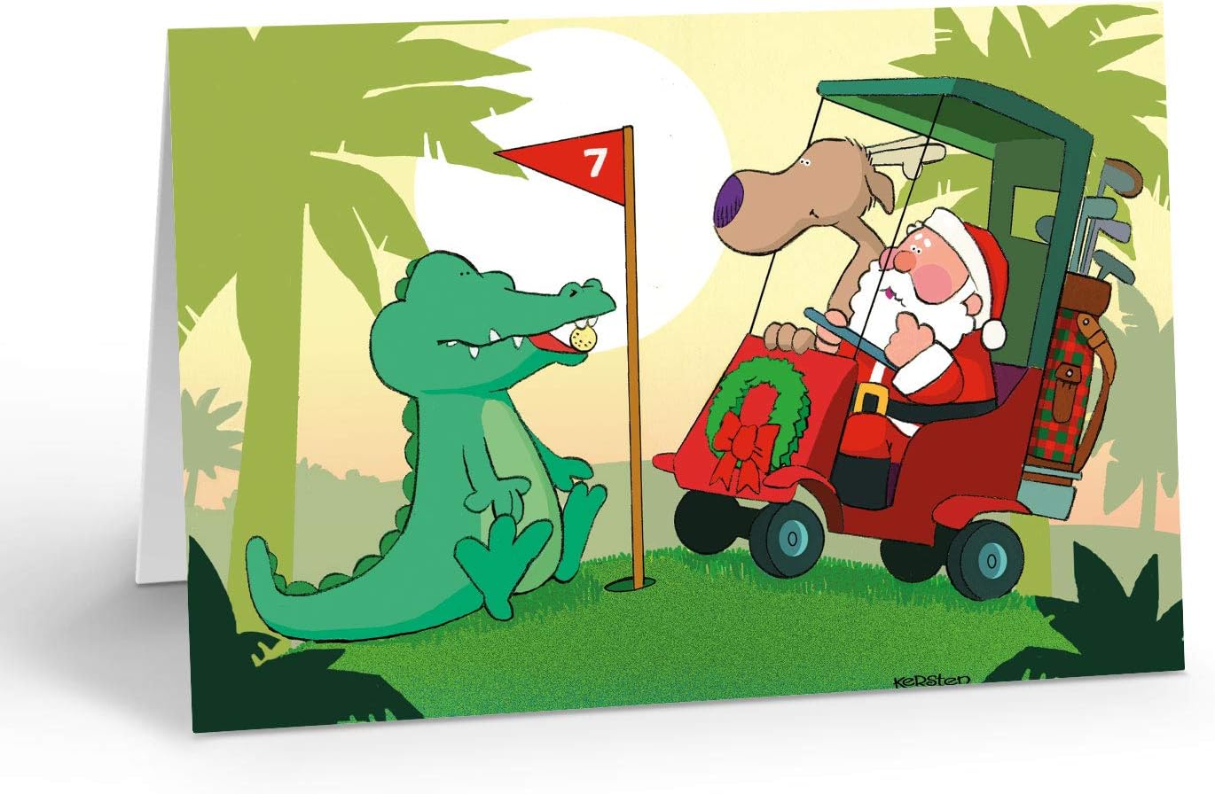 Stonehouse Collection Santa and Aligator Golf them