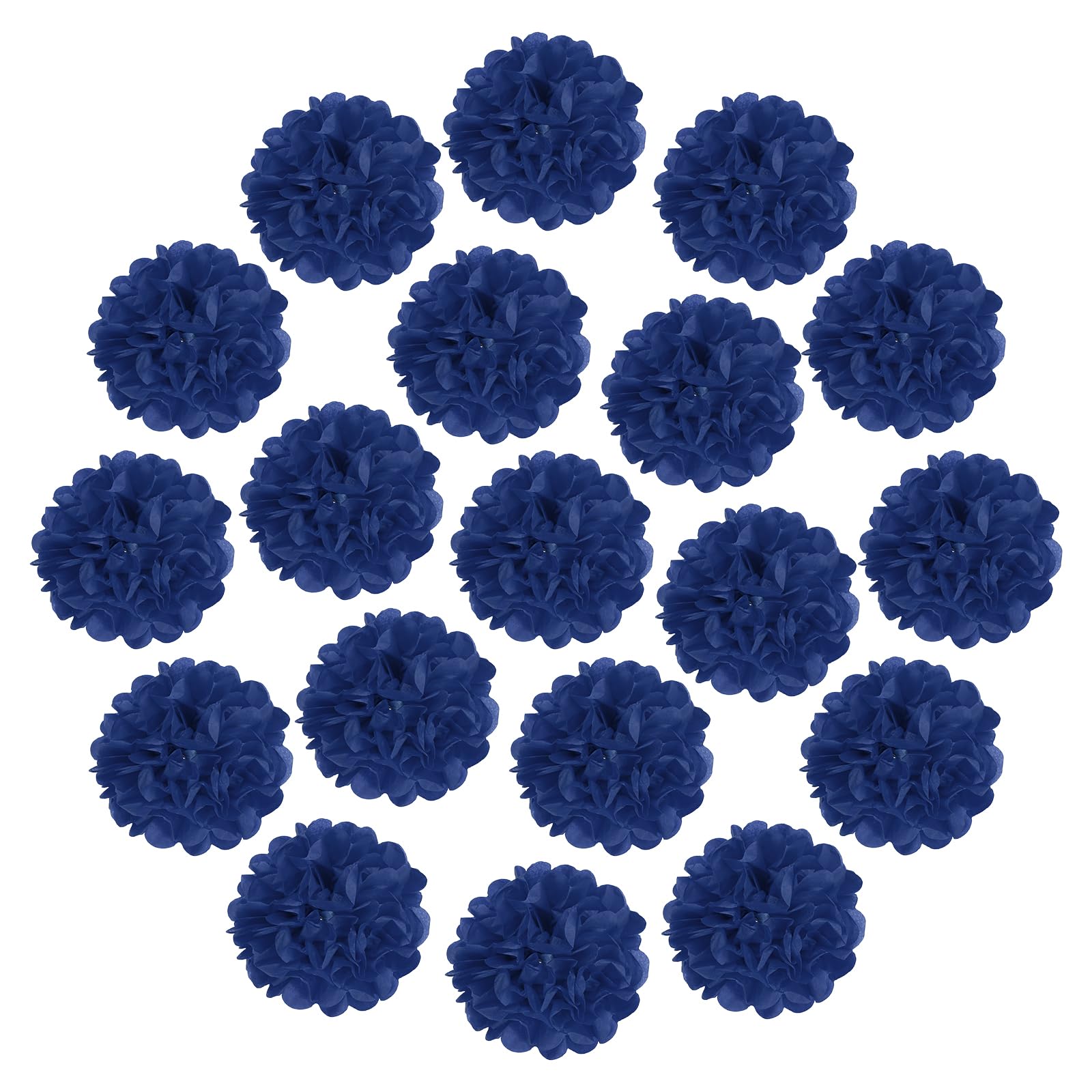 sourcing map 20Pcs Tissue Paper Pom Poms, 20cm Colorful Large Paper Flowers Wall Decorations for Fiesta Party Birthday Wedding Dark Blue
