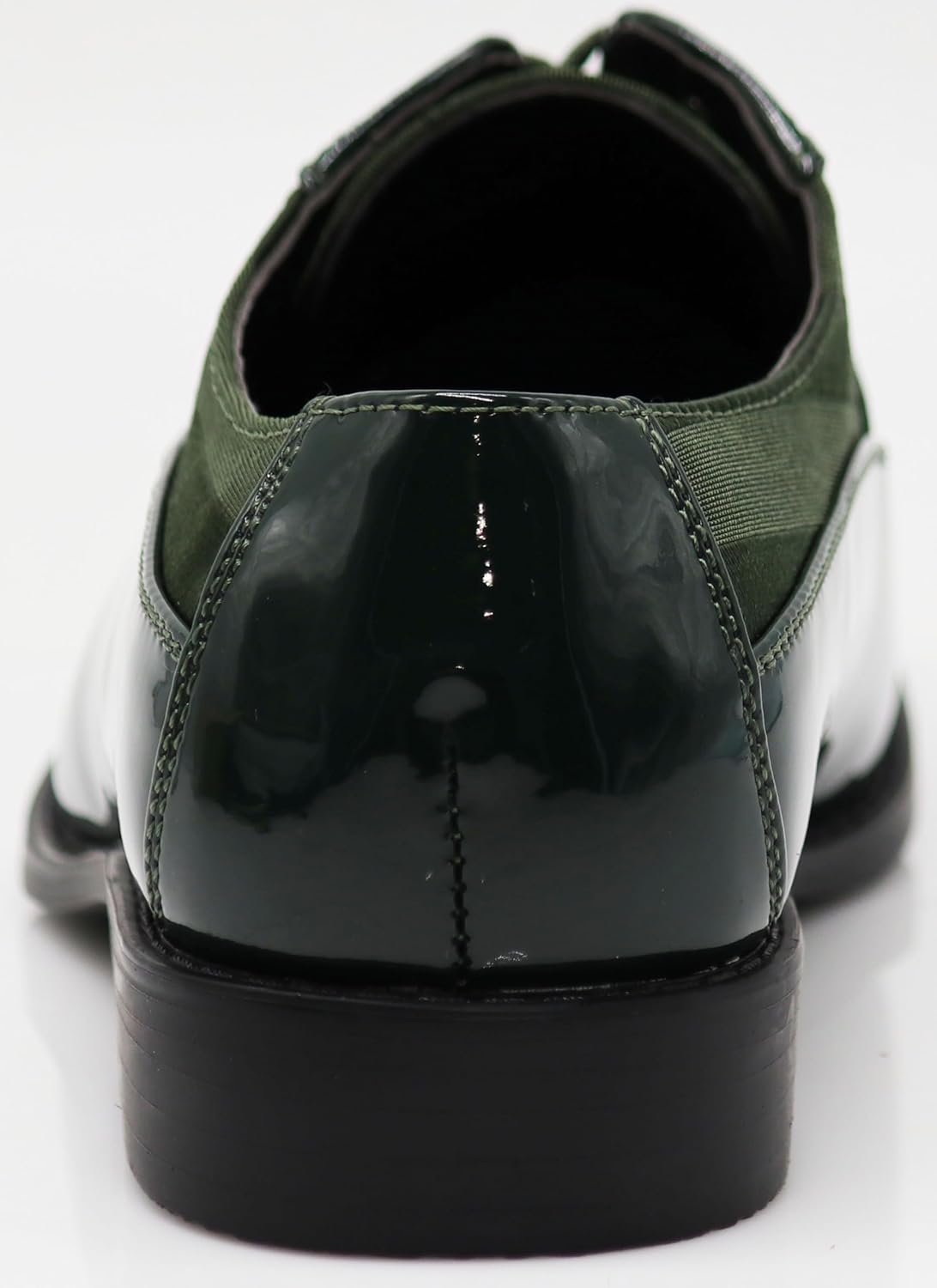 BMY Men's Striped Satin Matching Patent Upper Oxfords Formal Dress Shoes