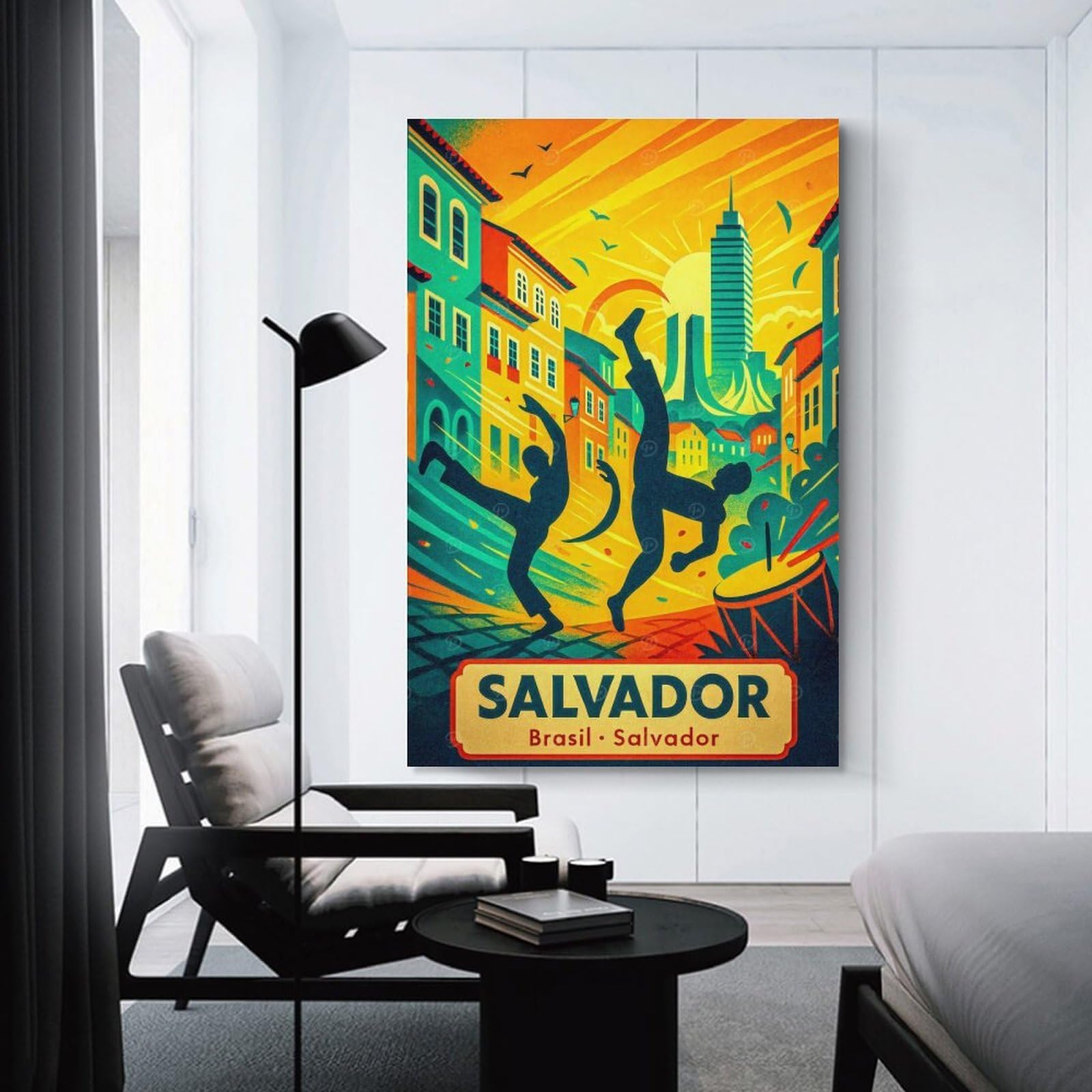 Junmoney Home Decor Wall Art Salvador, Brazil Travel (4), 20x30inch(50x75cm), for Flats, Guest Rooms Or Compact Rooms, Wall Decor with Flexible Room Appeal