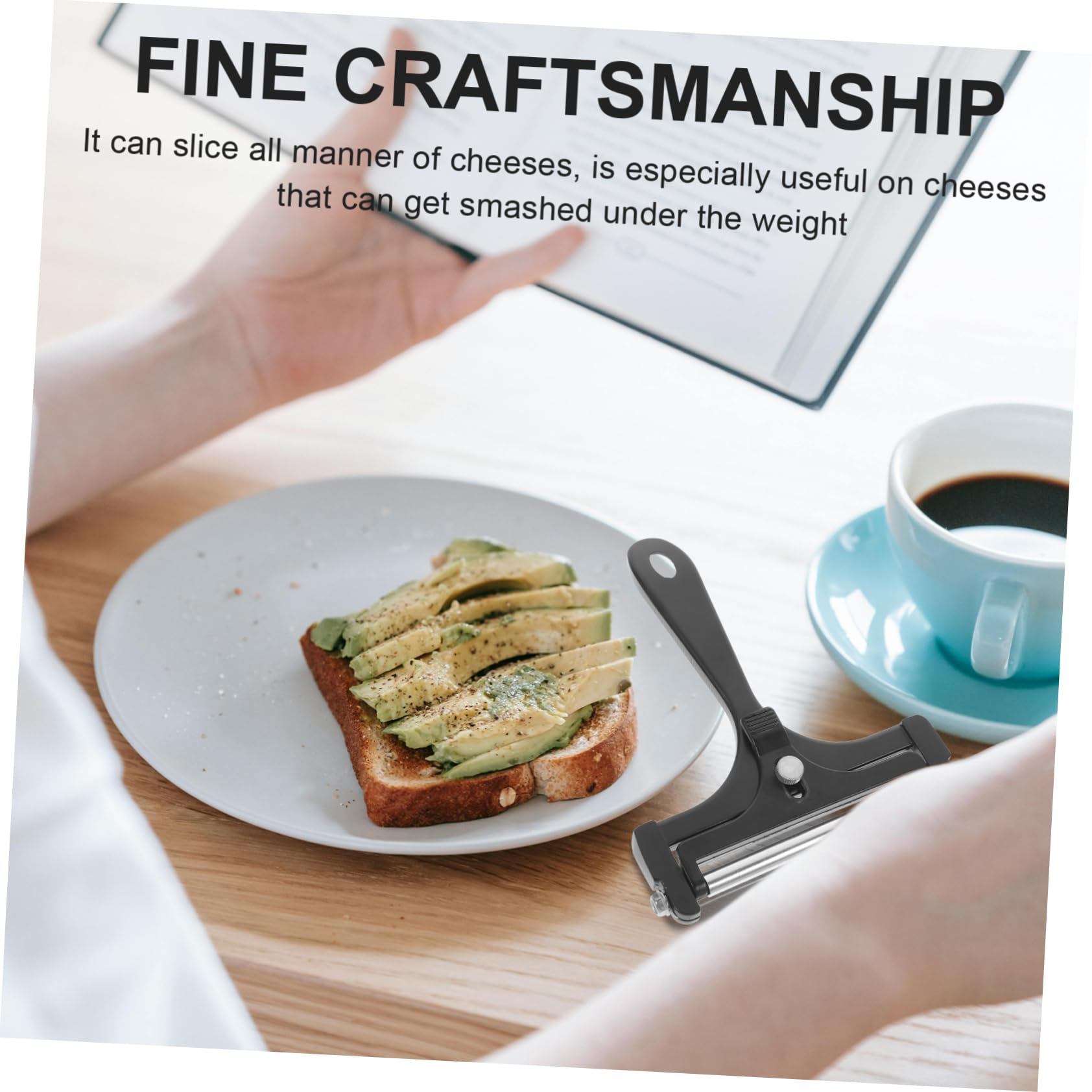 OFFSCH Heavy Duty Cheese Slicer Ergonomic Handheld Cutter for Cheese Butter Kitchen Cutting Tool for Entertaining Food Prep