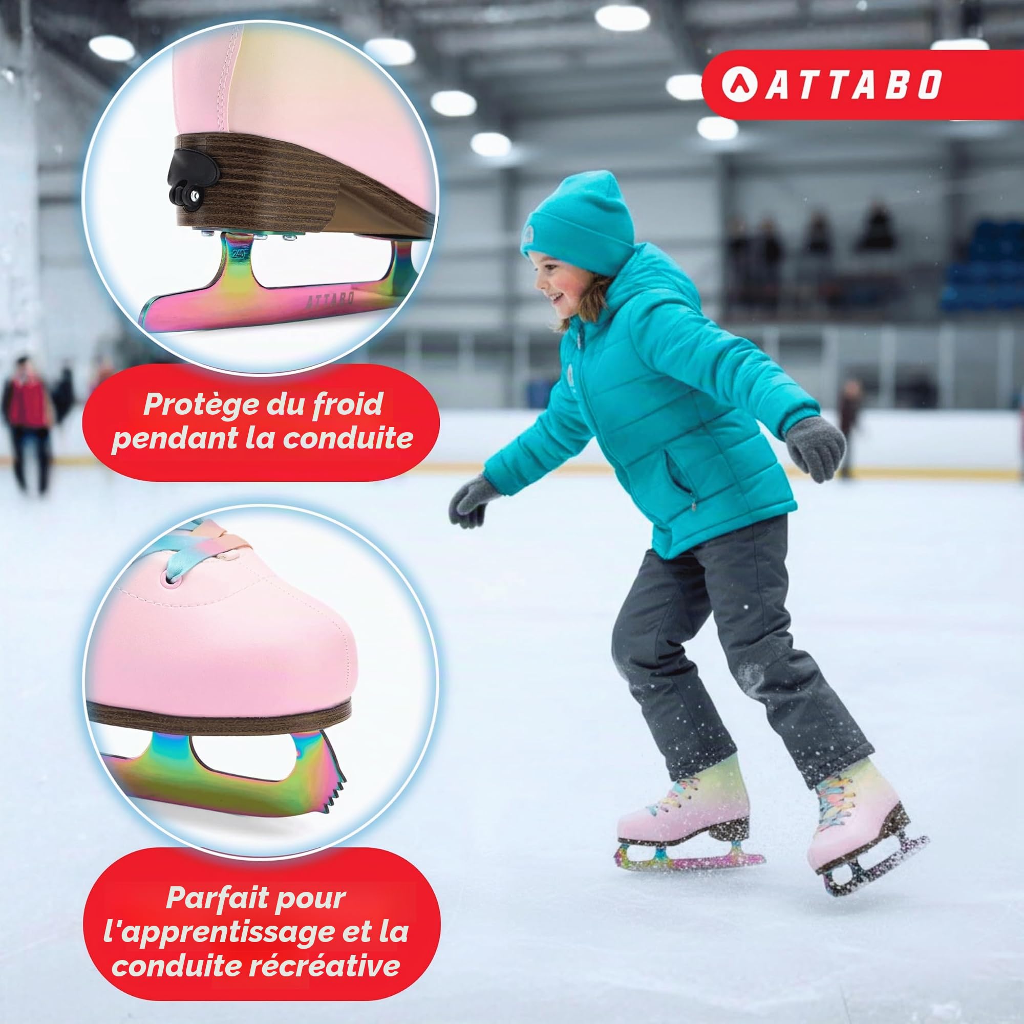 ATTABO OLI Patins à Glace artistiques réglables pour