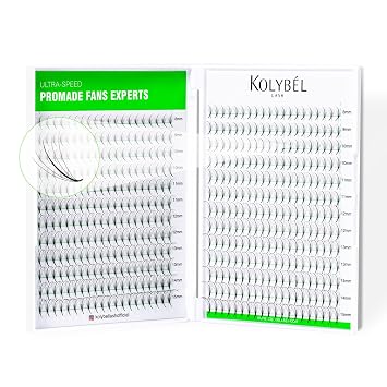 KOLYBEL 500 Premade Fans Eyelash Extensions 5D 0.07 Wispy Premade Lash Fans 8-15mm Mixed Length C Curl Pointed Thin Base Premade Lash Extensions Handmade Volume Promade Lash Fans5D,0.07-C-8-15mm