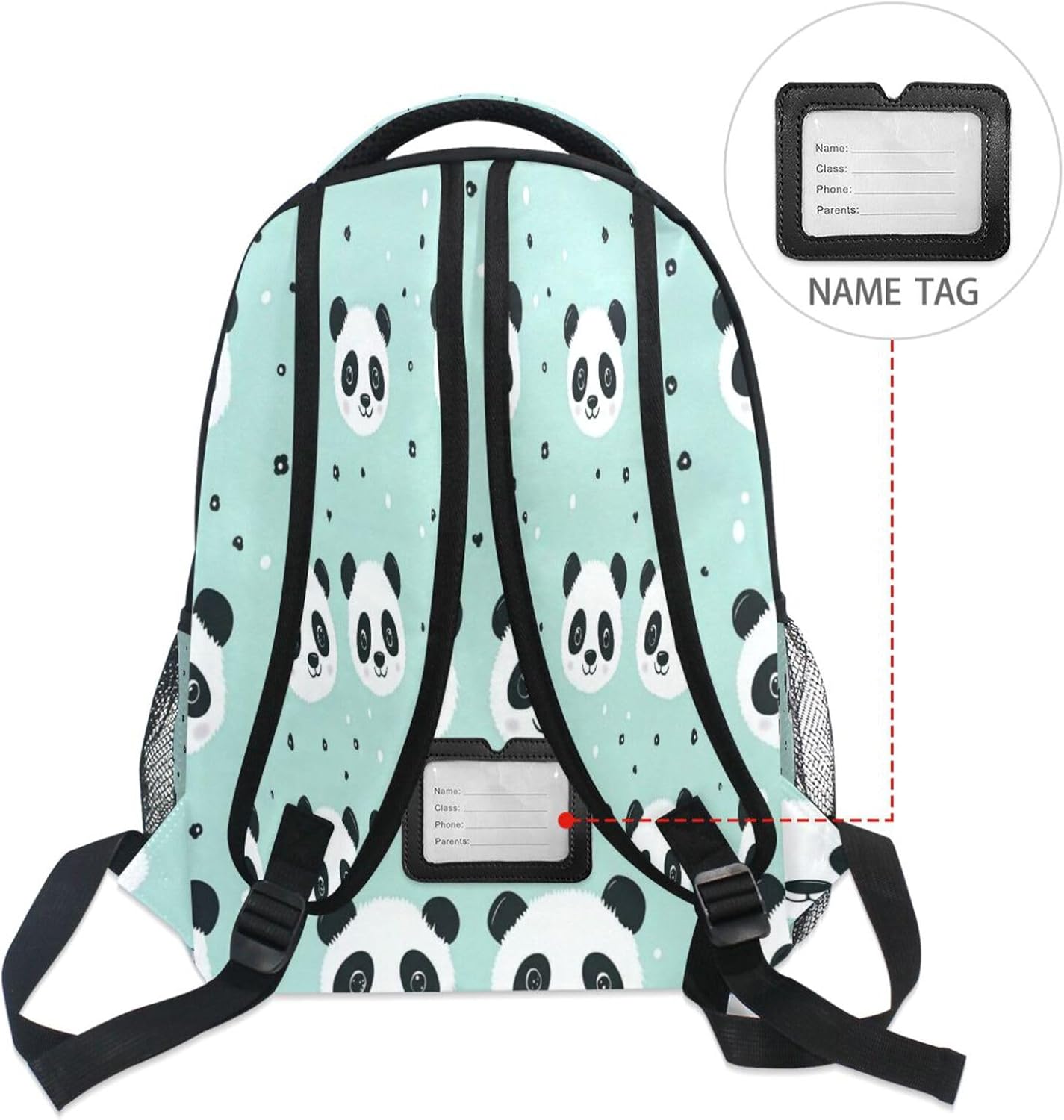Cute Panda School Backpack for Kids Girls/Boys Teens Bookbag Student Backpacks Travel Daypack Shoulder Bags Medium
