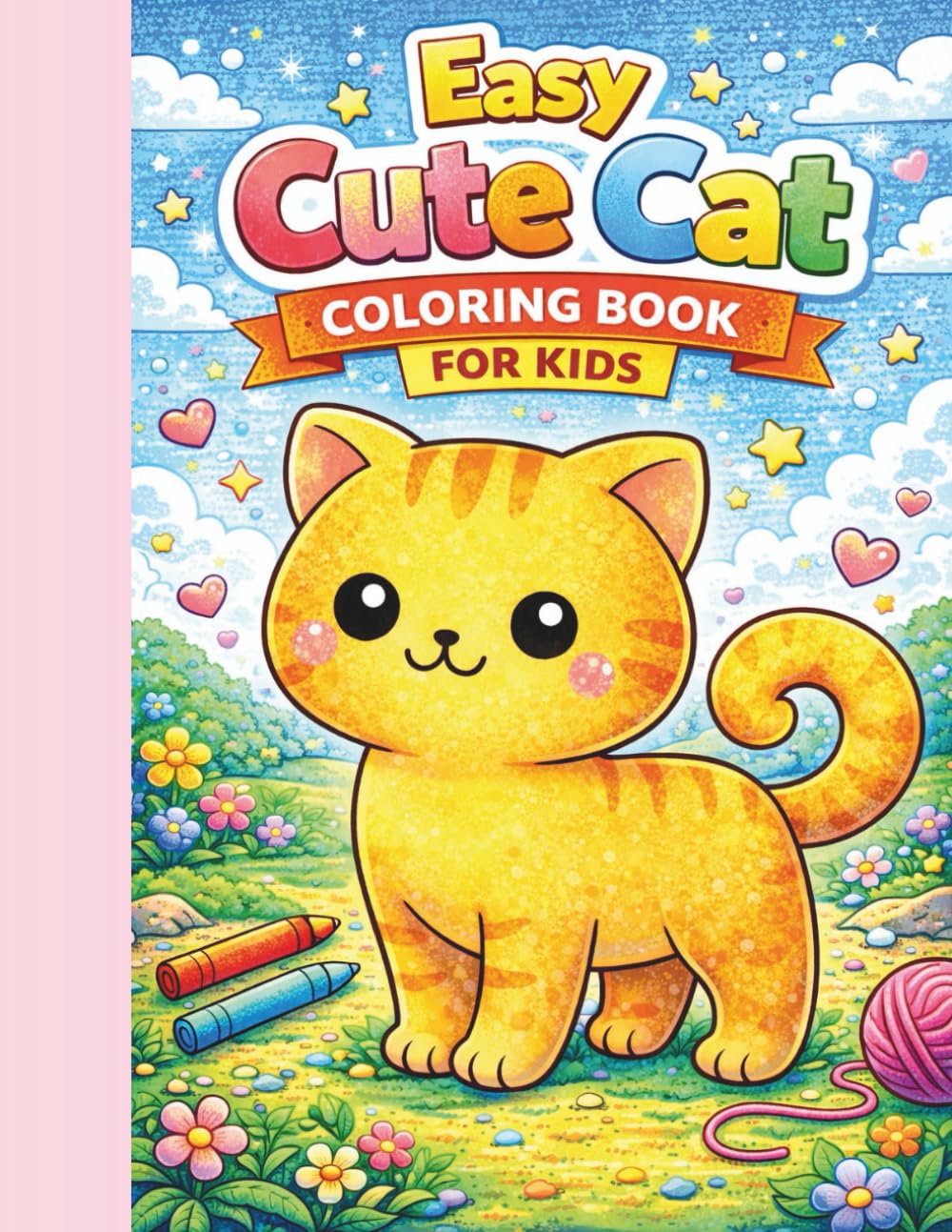 Easy Cute Cat Coloring Book for Kids Simple and Fun Kawaii Kitty Pages for Beginners: Big Simple Cat Designs for Little Hands – Fun, Sweet and Relaxing Coloring Pages