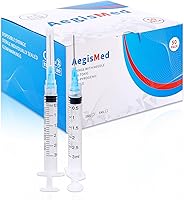 Vista 8 de Paquete de 50 jeringas desechables de 0.1 onzas líquidas con aguja, jeringas Luer Lock de 0.88 oz, 1 pulgada, envueltas individualmente