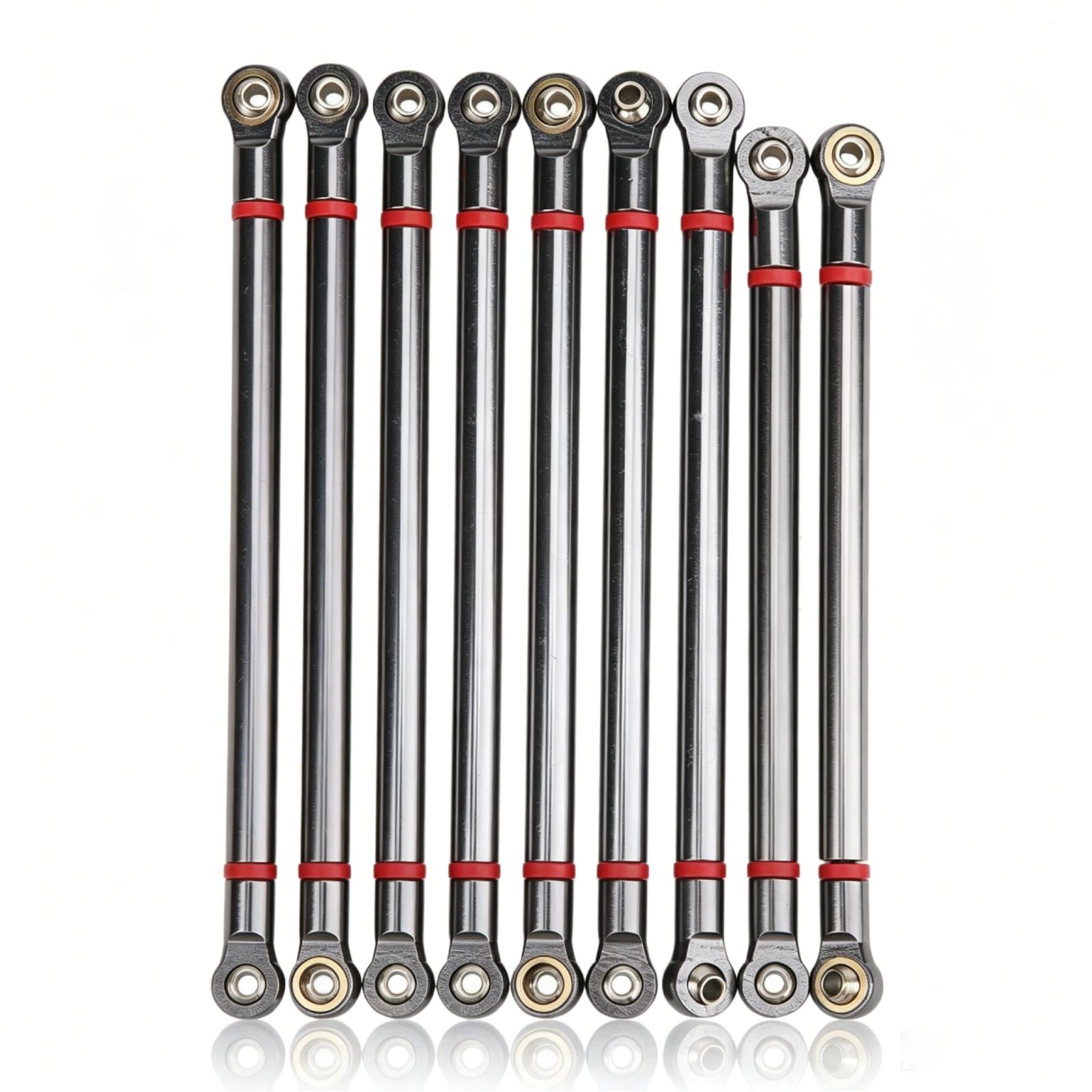equlup 8Pcs RC Link Rod, Alloy Upper Lower Rod Link Linkage Lightweight RC Crawler Car Upgrade Parts forSCX10 90046 90047 D90 1/10 Remote Car