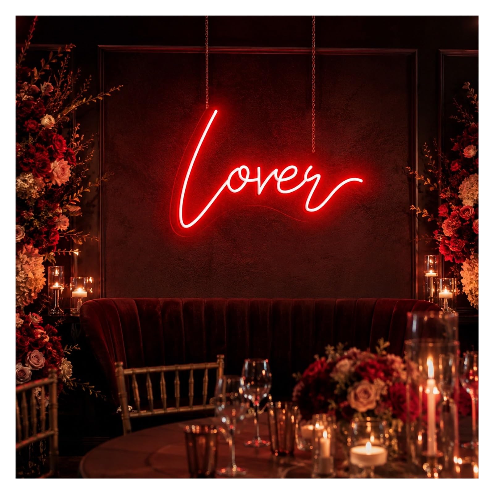 Insegna al Neon Luce LED Per Insegna Al Neon Lover | Dimmerabile Per Decorazione Da Parete Per Camera Da Letto, Matrimonio, Fidanzamento, Coppia, Festa, 38cm