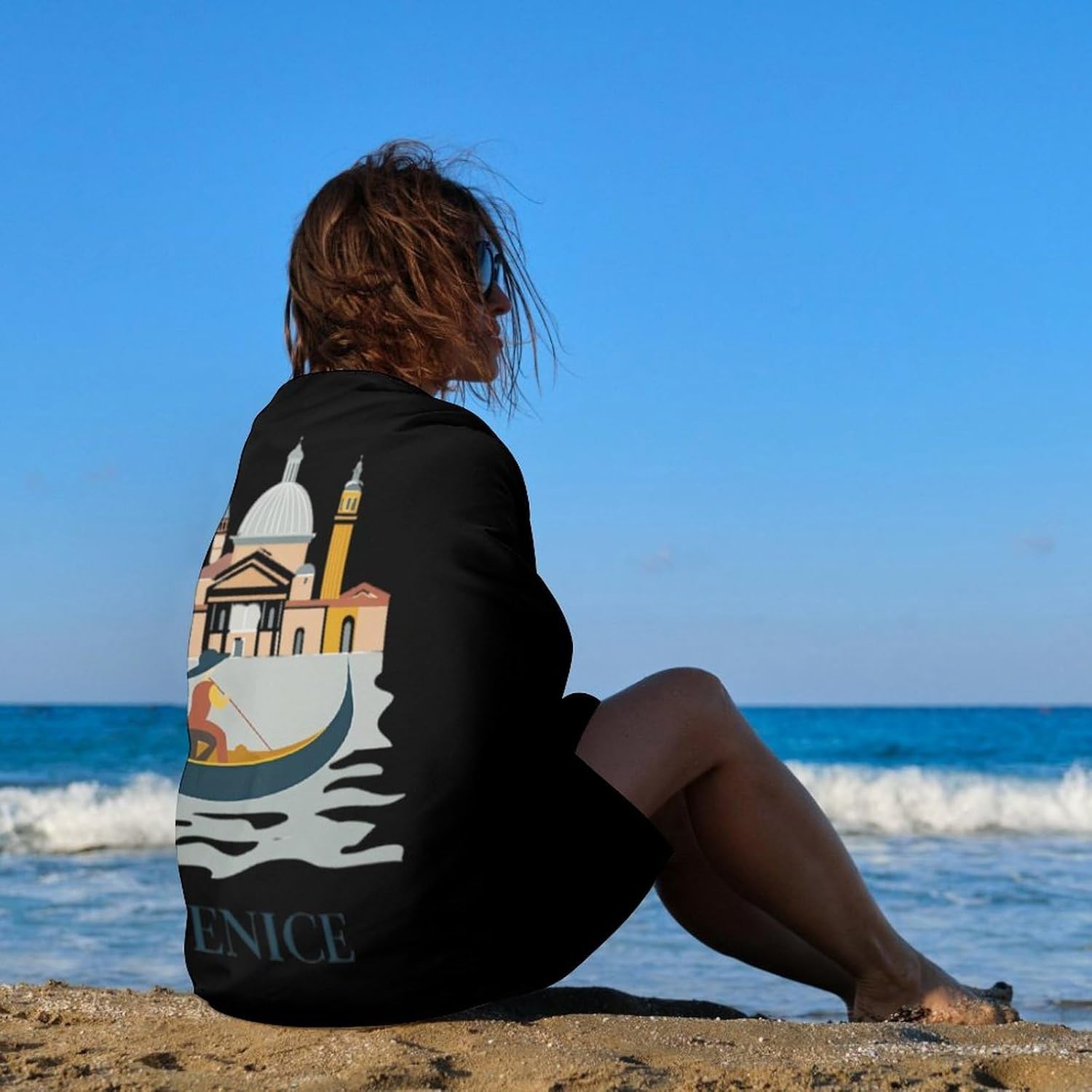 Venice Italy Oversized Beach Towel Soft Absorbent Pool Bath Swim Towels for Adults Travel Vacation Gifts 130x80cm