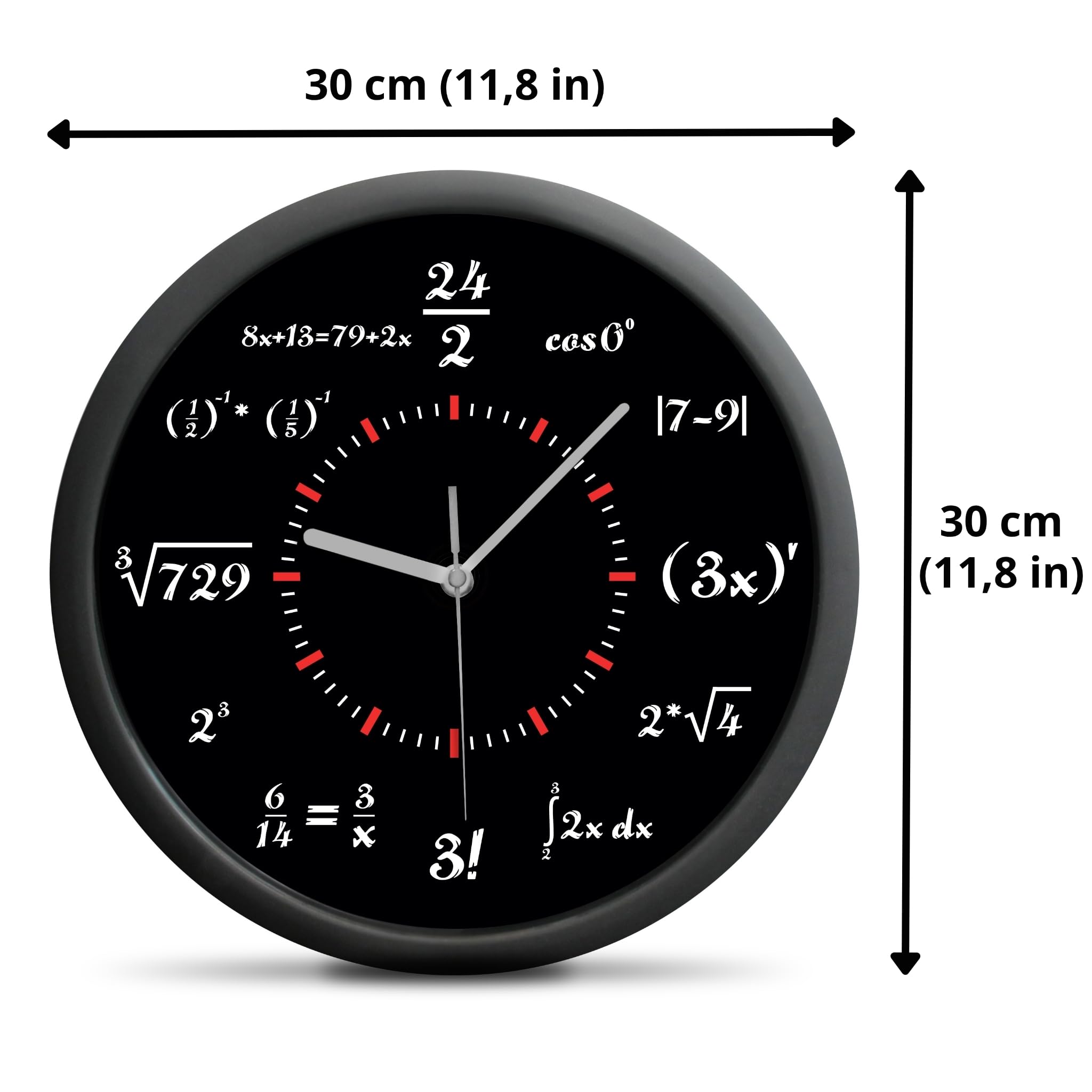 Froster Horloge Mathématique avec Mécanisme Silencieux, Horloge Geek Murale avec Formules Mathématiques, Cadeau