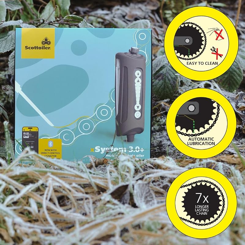 Scottoiler xSystem 3.0+ Elektronikus Lánckenő Bluetooth Vezérléssel Biodegradábilis Olajjal