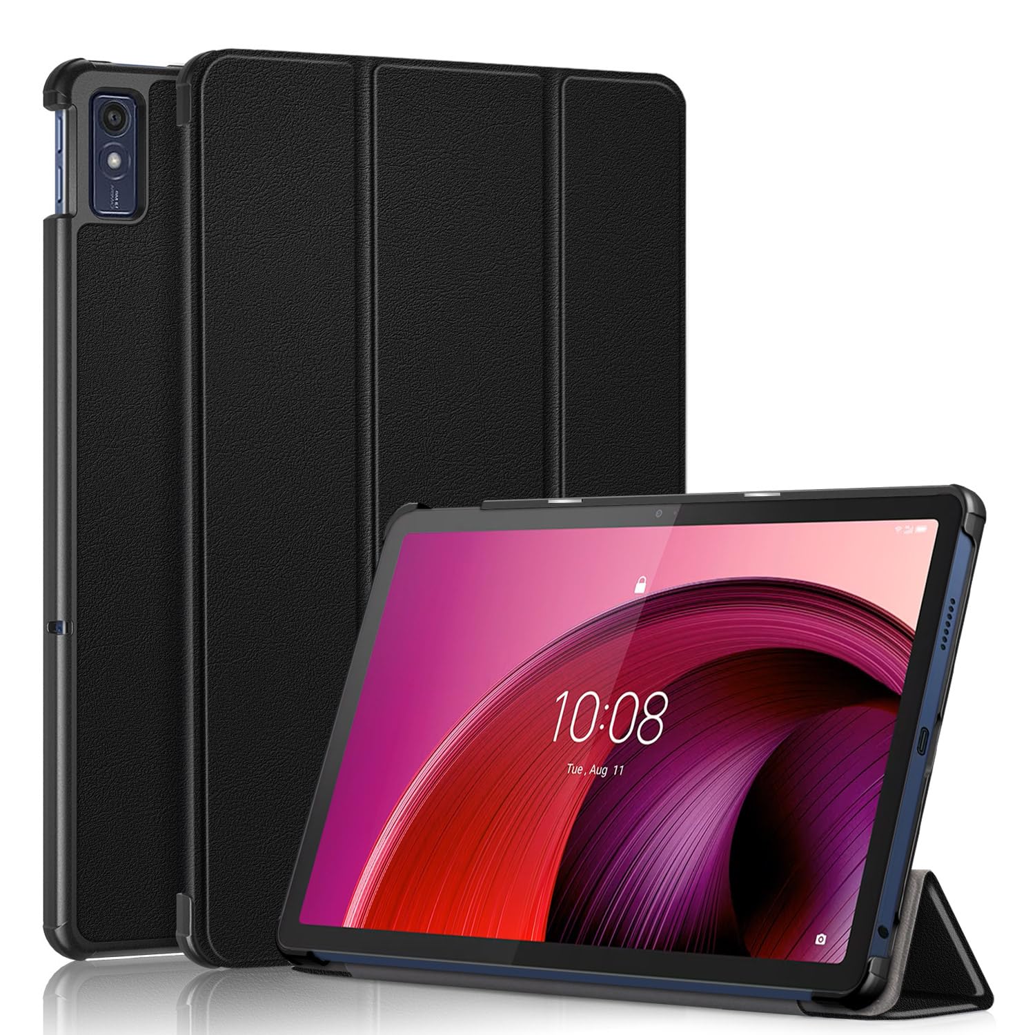 Case for Lenovo Tab M10 5G 10.6'' 2023, Folding Folio Ultra-Thin PU Leather Stand Case Cover for Lenovo Tab M10 5G TB360ZU Black